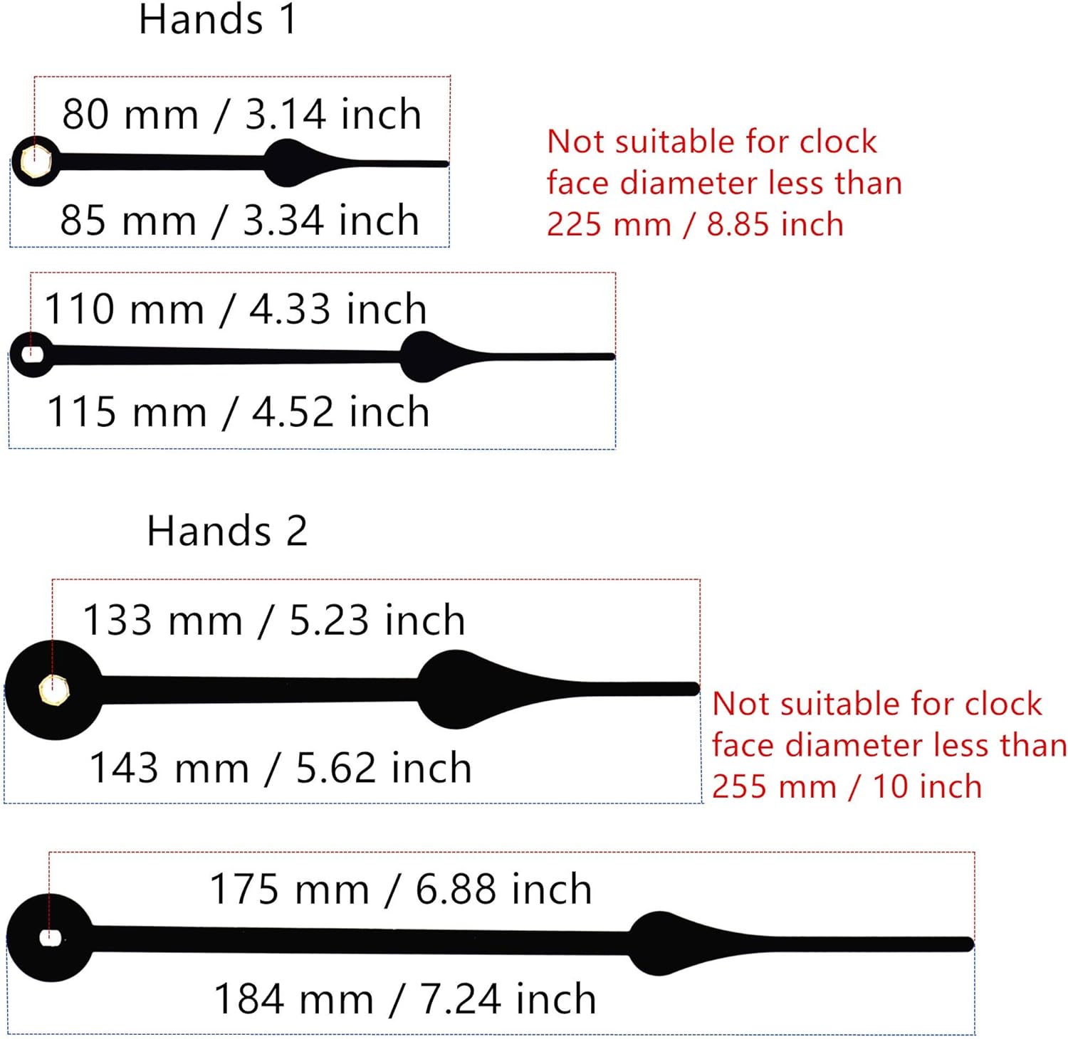 TIKROUND Quartz DIY Wall Clock Movement Mechanisms Battery Powered DIY Repair Parts Replacement with 4 Sets Hands,3/10 Inch Maximum Dial Thickness,29/32 Inch Total Shaft Length. - Image 4