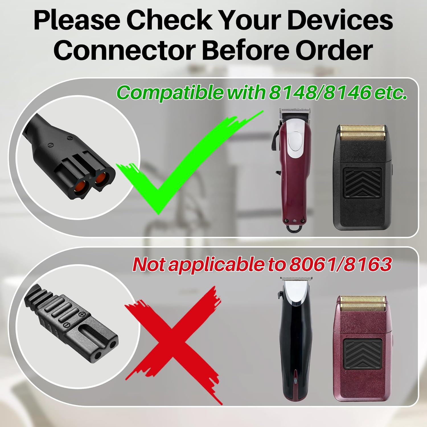Charger for Wahl Magic Clip 8164/8591/8148/8504 Electric Cordless Clipper Trimmer, 1919 100 Year Hair Clipper, 5-Star Magic Clippers Cordless Trimmer - Image 3