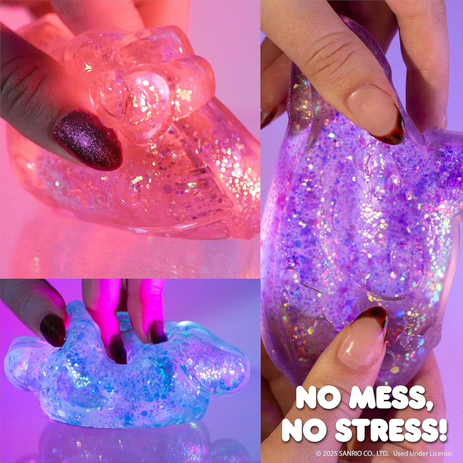 Hello Kitty® and Friends SLIMYGLOOP Gelli Gels – Kuromi™, Slow Rising Sensory Squeeze Toy with Glitter, Gel Filled Fidget Toys - Image 4