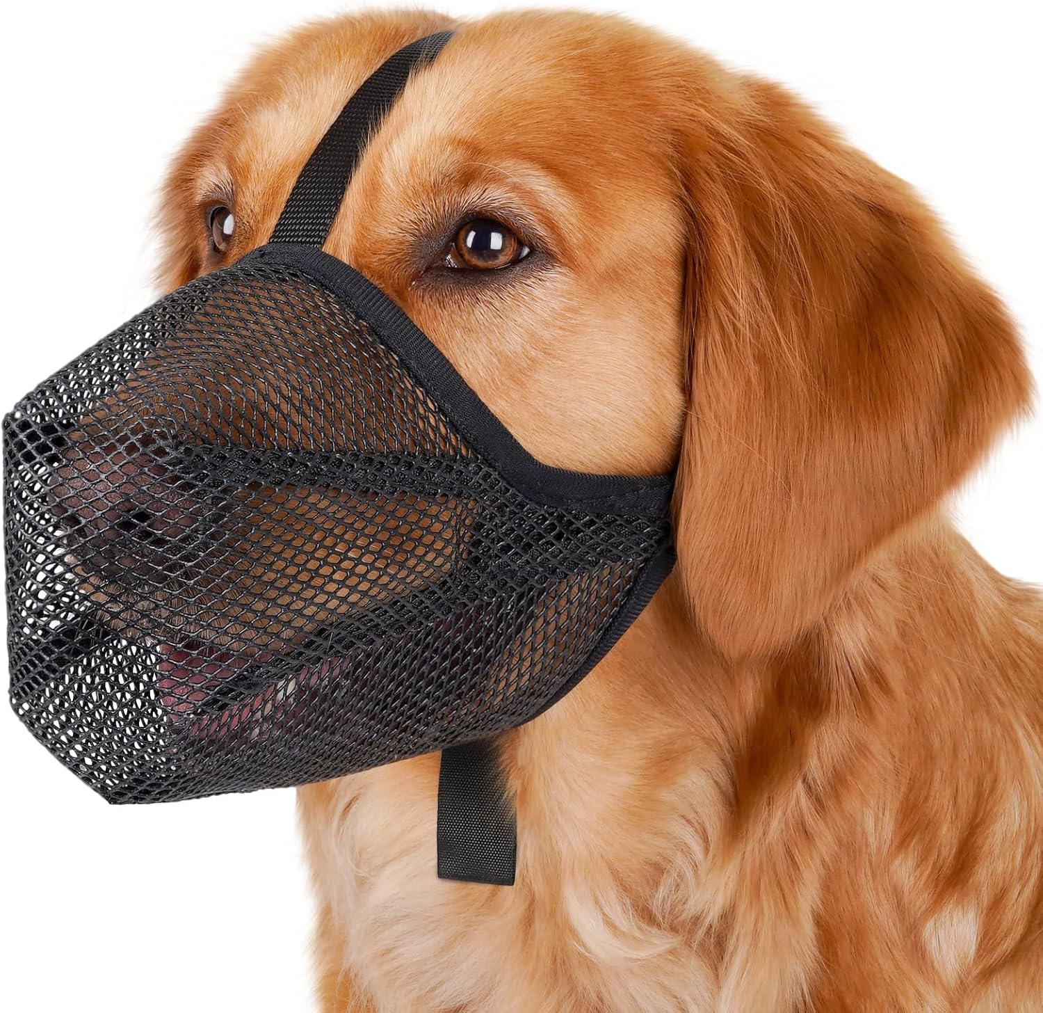 Mayerzon Dog Muzzle, Soft Mesh Muzzle for Small Medium Large Dogs Anti Bite Scavenging, Breathable Adjustable Mouth Guard for German Shepherd Labrador Golden Retriever in Grooming Walking Vet Visits