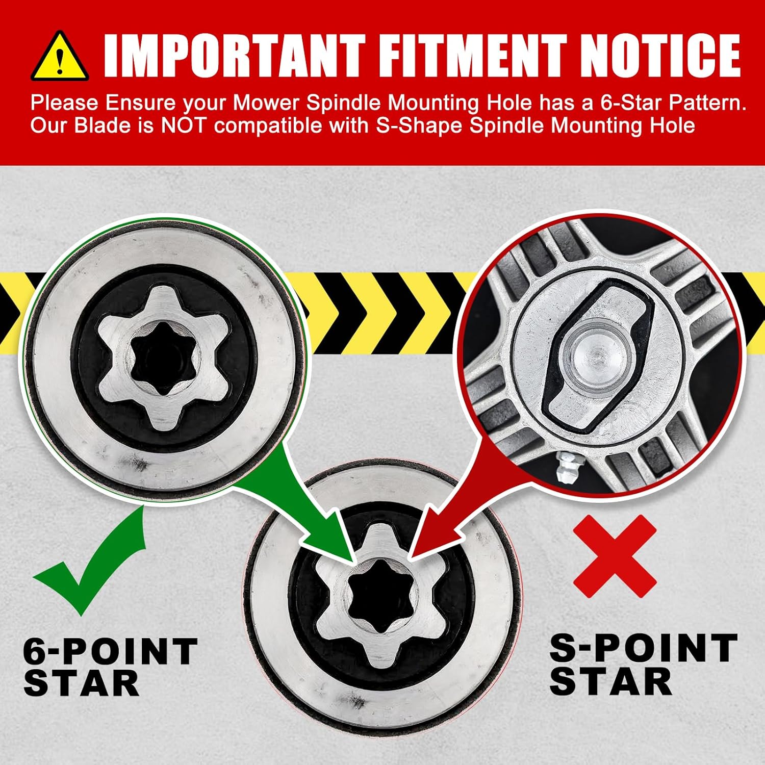 Grasscool 42 inch Mower Blades Replace Troy Bilt Cub Cadet 942-04308 for Bronco Pony Mustang XT1-42 ZT1-42 42'' Zero Turn Lawn Tractor with 6 Star Hole 942-04308A 942-04312 High Lift - Image 3