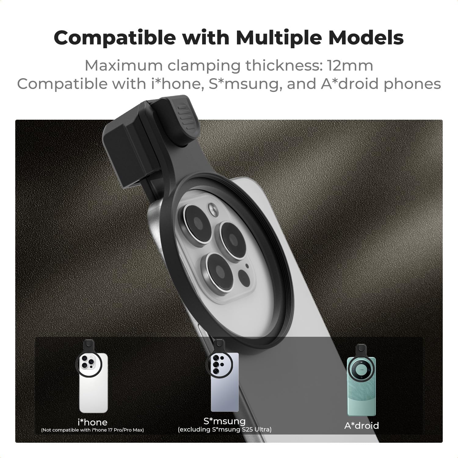 K&F CONCEPT 67mm Press-on Phone Lens Filter Adapter, Compatible with iPhone 17/16/15/14/13/12, 16/15/14/13/12 Pro, 16/15/14/13/12 Pro Max(Filter Not Included) - Image 5