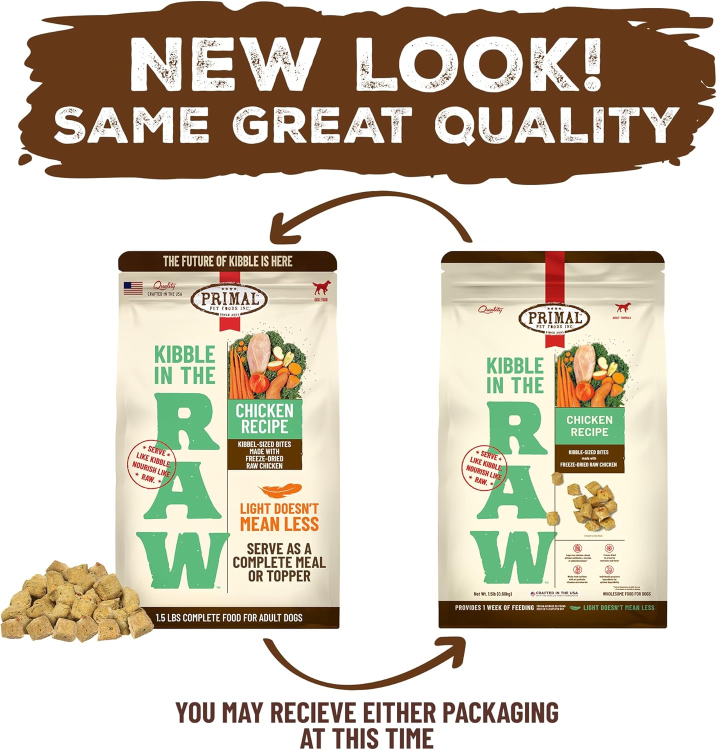 Primal Kibble in The Raw, Freeze Dried Dog Food, Chicken, Scoop & Serve, Made with Raw Protein, Whole Ingredient Nutrition, Crafted in The USA, Dry Dog Food 1.5 lb Bag - Image 9
