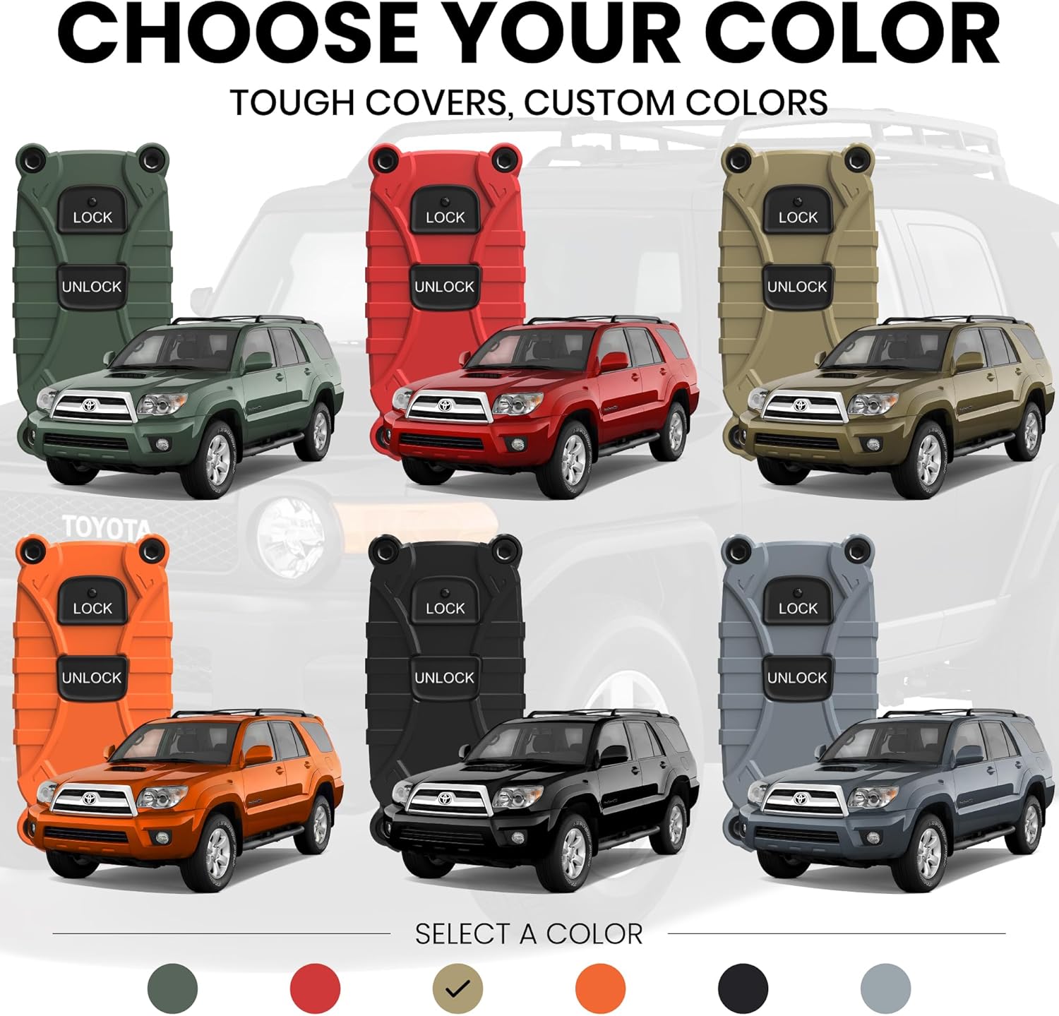 Toyota Key Fob Case Replacement for 4Runner 1992-2009, Tundra 2004-2006, Highlander 2004-2007, Rav4 2004-2005, FJ Cruiser 2007-2008 - (Blaze Orange, 2 Button) - Image 7