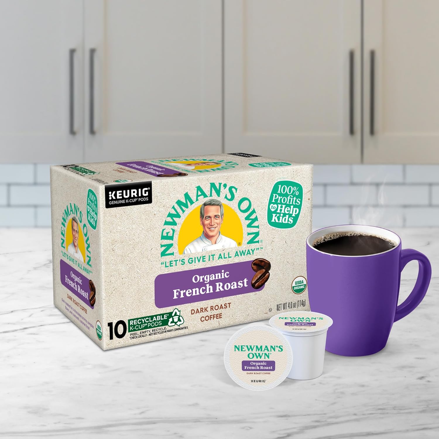Newman's Own Organic French Roast Coffee, Keurig Single Serve K-Cup Pods, Dark Roast Coffee, 60 Count, (6 Packs of 10) - Image 10