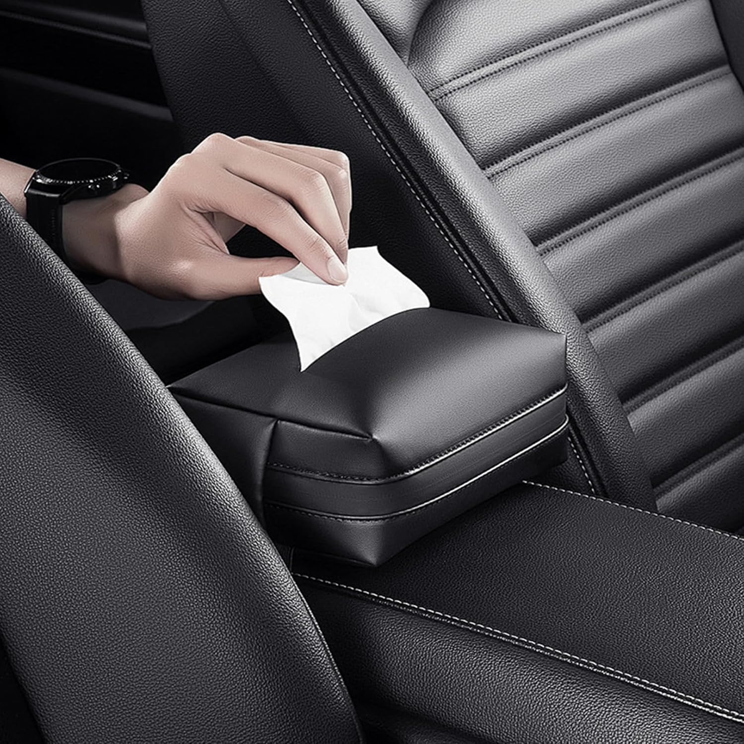 80 Sheets Car Tissue Refills, 6 Bags Travel Size Handbag Tissues, Facial Napkins Fit for Car Visor Tissue Holder, Cylinder, Box Round Container - Image 4