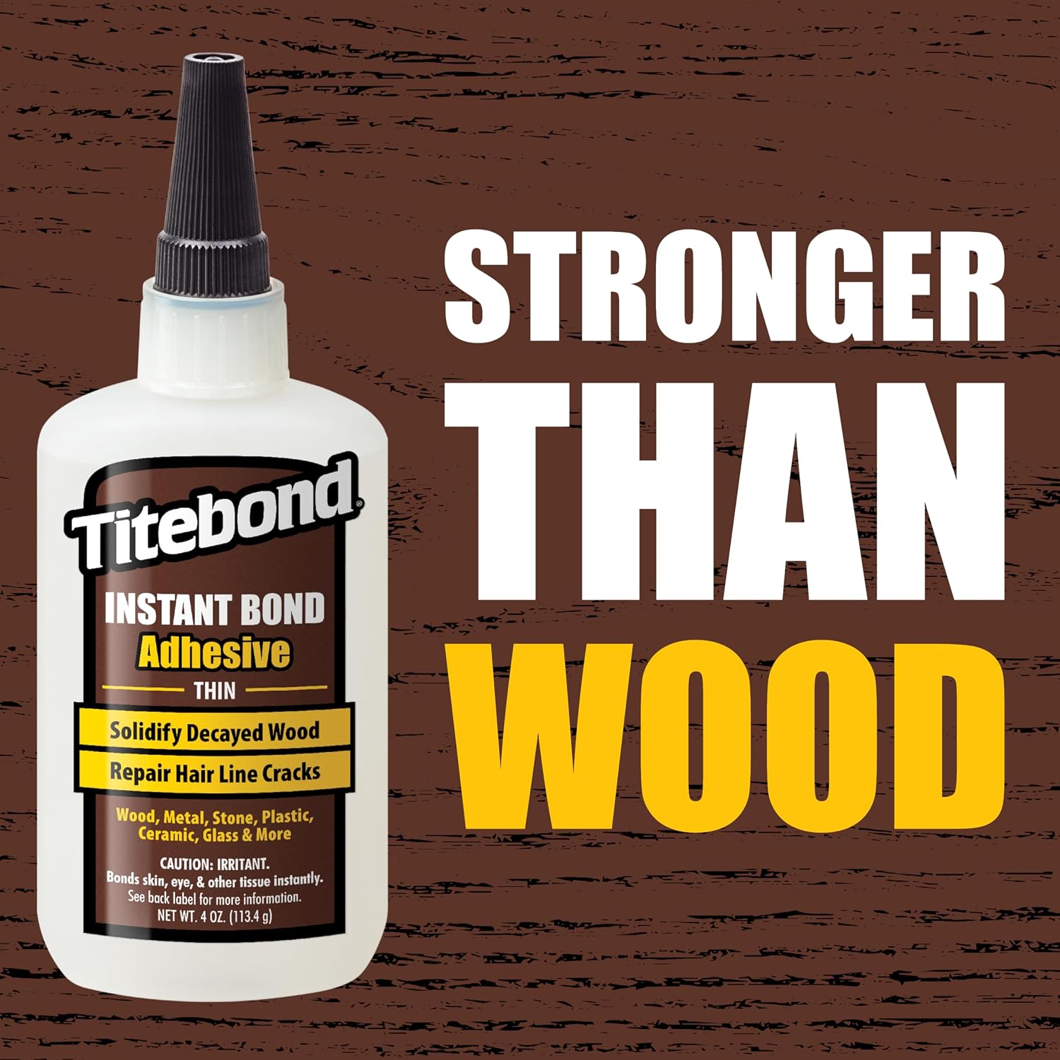 Titebond Instant Bond Thin Adhesive, 3-second Bond, Home Repair, Woodworking, Crafts, Hairline Cracks, Filling Wood Knots, 4 oz. 6202 - Image 3