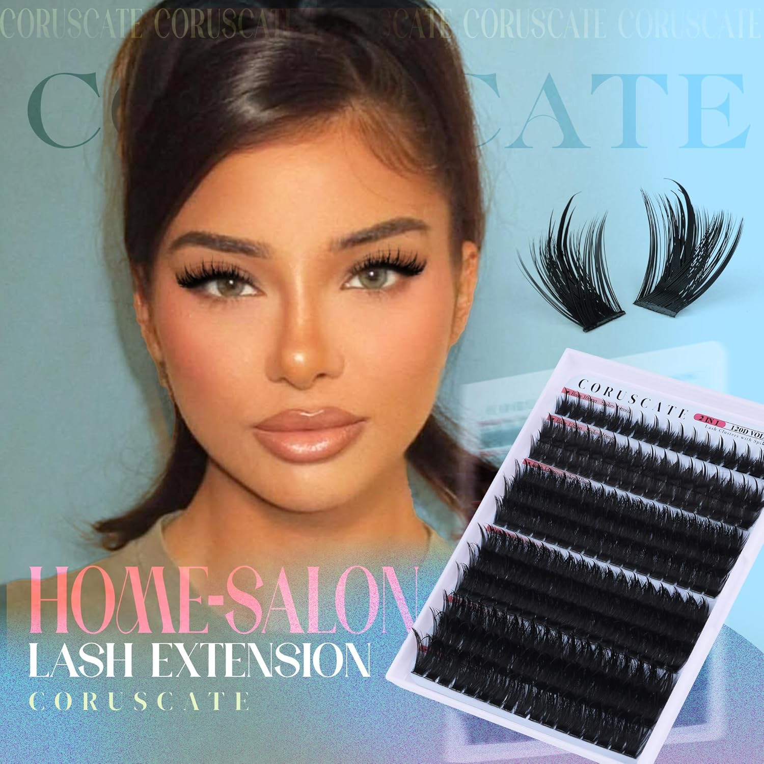 CORUSCATE Spiky Lash Clusters Wispy Cluster Eyelash Extensions Mink Strip Lashes 120D Volume Mega Style Spikes Eyelashes Manga Individual Lashes Clusters Salon Look Fairy Lash Extension - Image 4