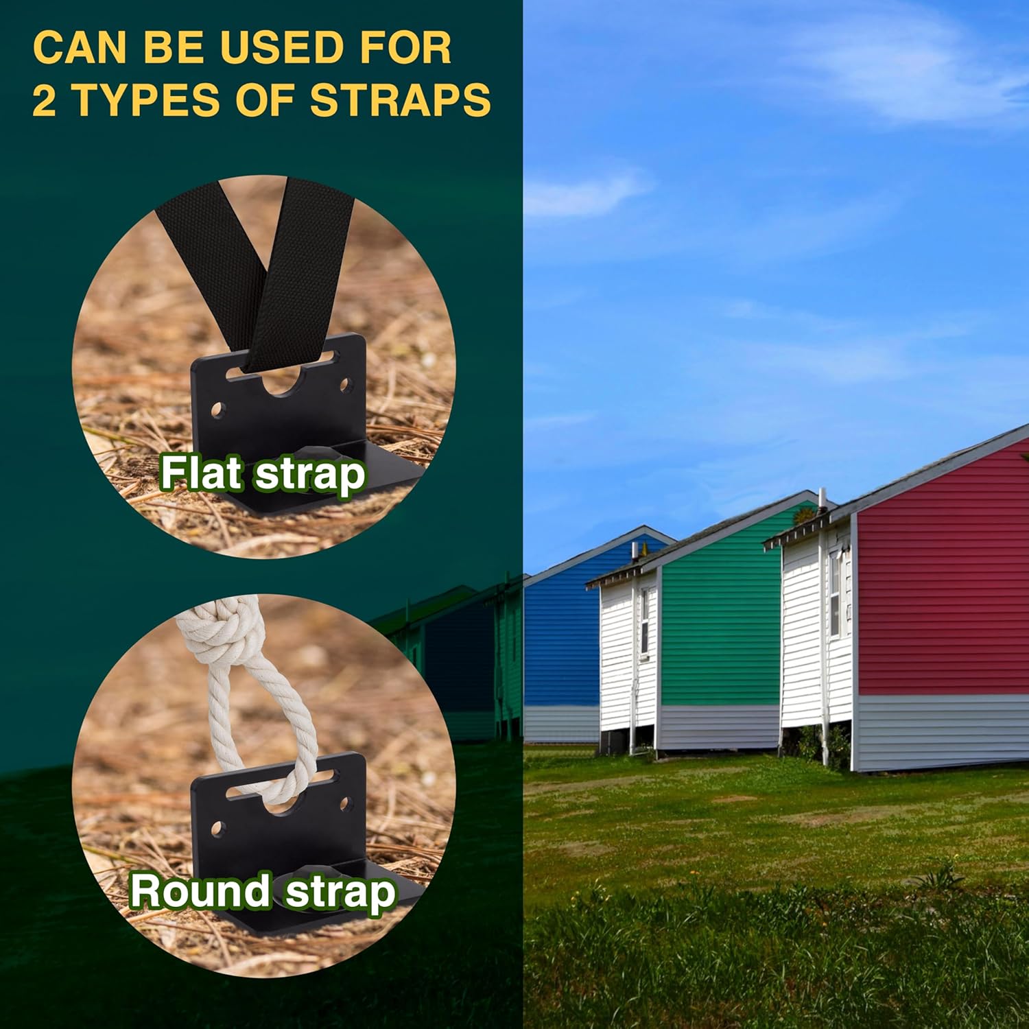 24” Mobile Home Anchors - Ground Anchor Screw in with Brackets and Adapter for Drill - Earth Anchors - Storage Shed and Swing Anchor Kits - Image 8