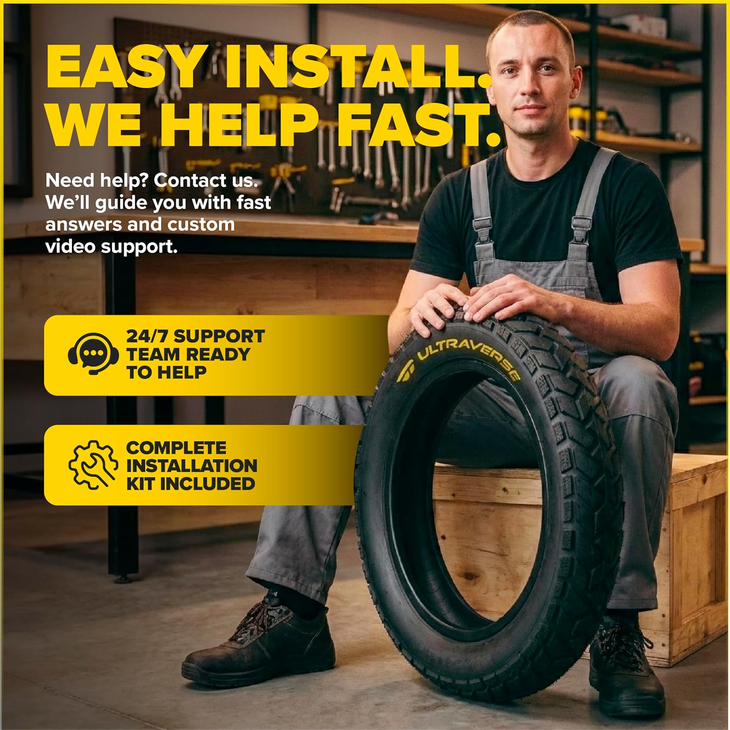 ULTRAVERSE 20x4 E-Bike Fat Tire - Robust, High-Performance 20inch Fat Tyre for MTB and Ebikes, Durable All-Terrain Directional Tread, Superior Density for Street & Trail Adventures-1 Unit - Image 7