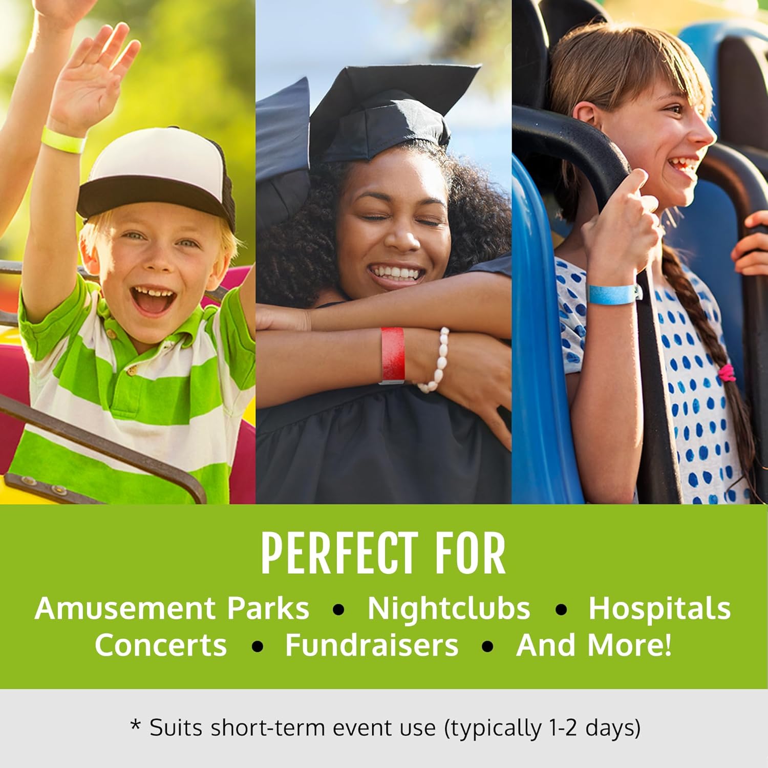 600 WristCo Black Tyvek Wristbands for Events - Comfortable Tear Resistant Paper Bracelets ID Wrist Bands for Concerts Festivals Admission Party Identification - Image 4