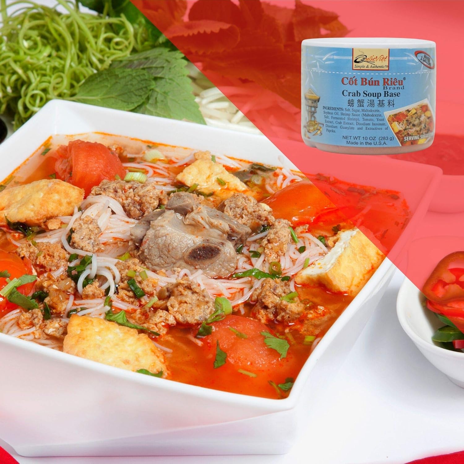 Quoc Viet Foods Crab Flavored Soup Base 10oz Cot Bun Rieu Brand - Image 3