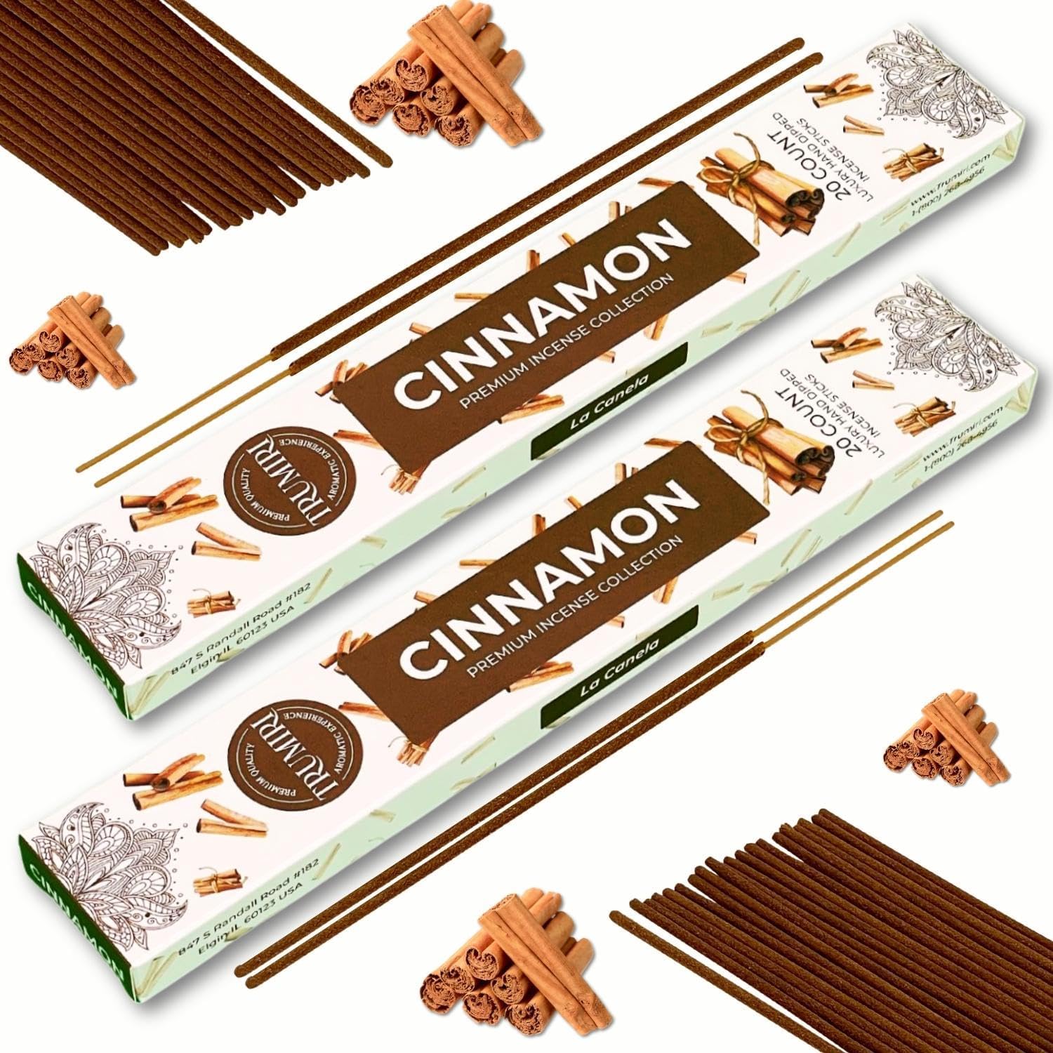 Cinnamon Incense Sticks - Incienso de Canela - Total 40 Insence-Sticks - Dual Pack of 20 Insense - Inciensos - Inscents - Natural Non Toxic Ingredients - Incents - Incence - Inscense - Image 6