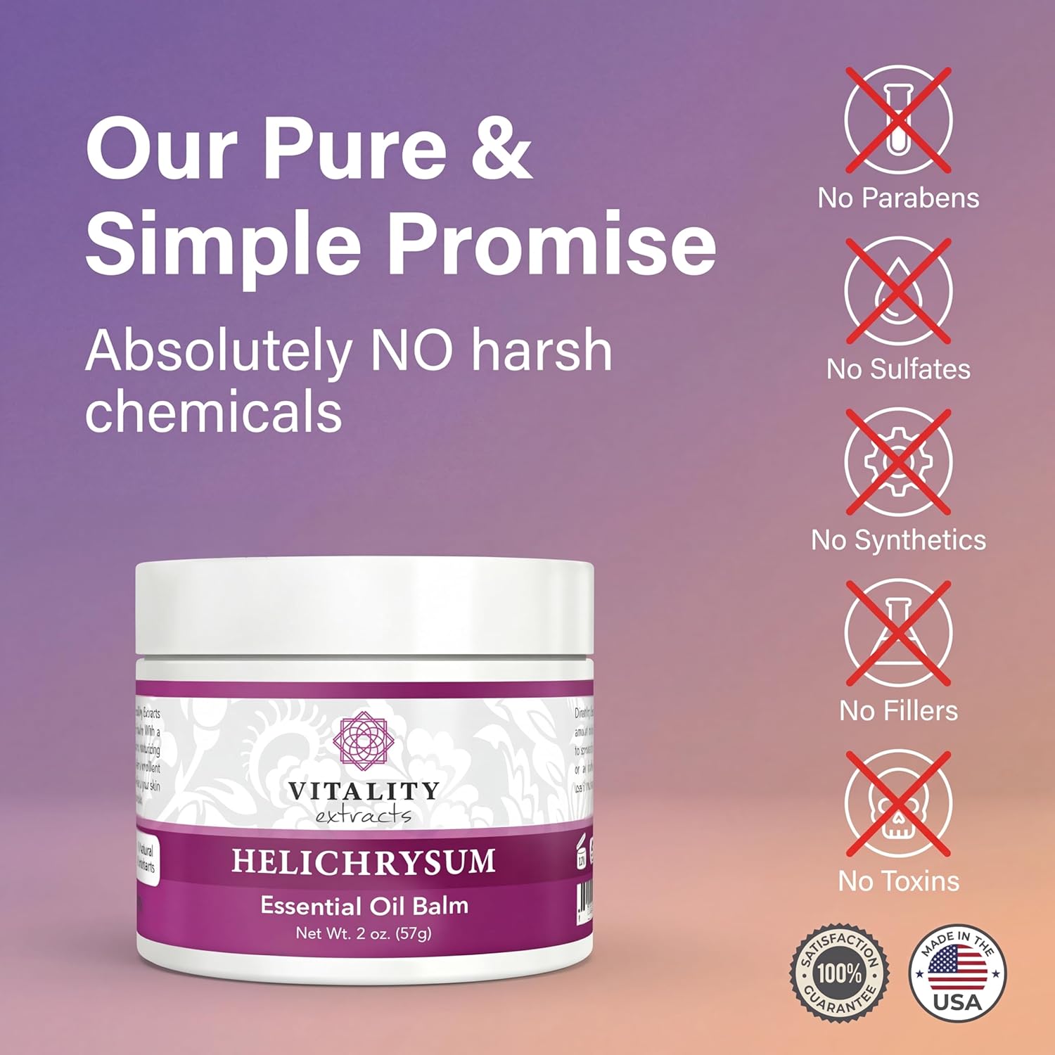 Vitality Extracts Helichrysum Balm - 2oz, Helichrysum Gymnocephalum, Beeswax, Almond Oil, Ultra-Moisturizing, Skin Healing, Full Body Hydration - Image 3