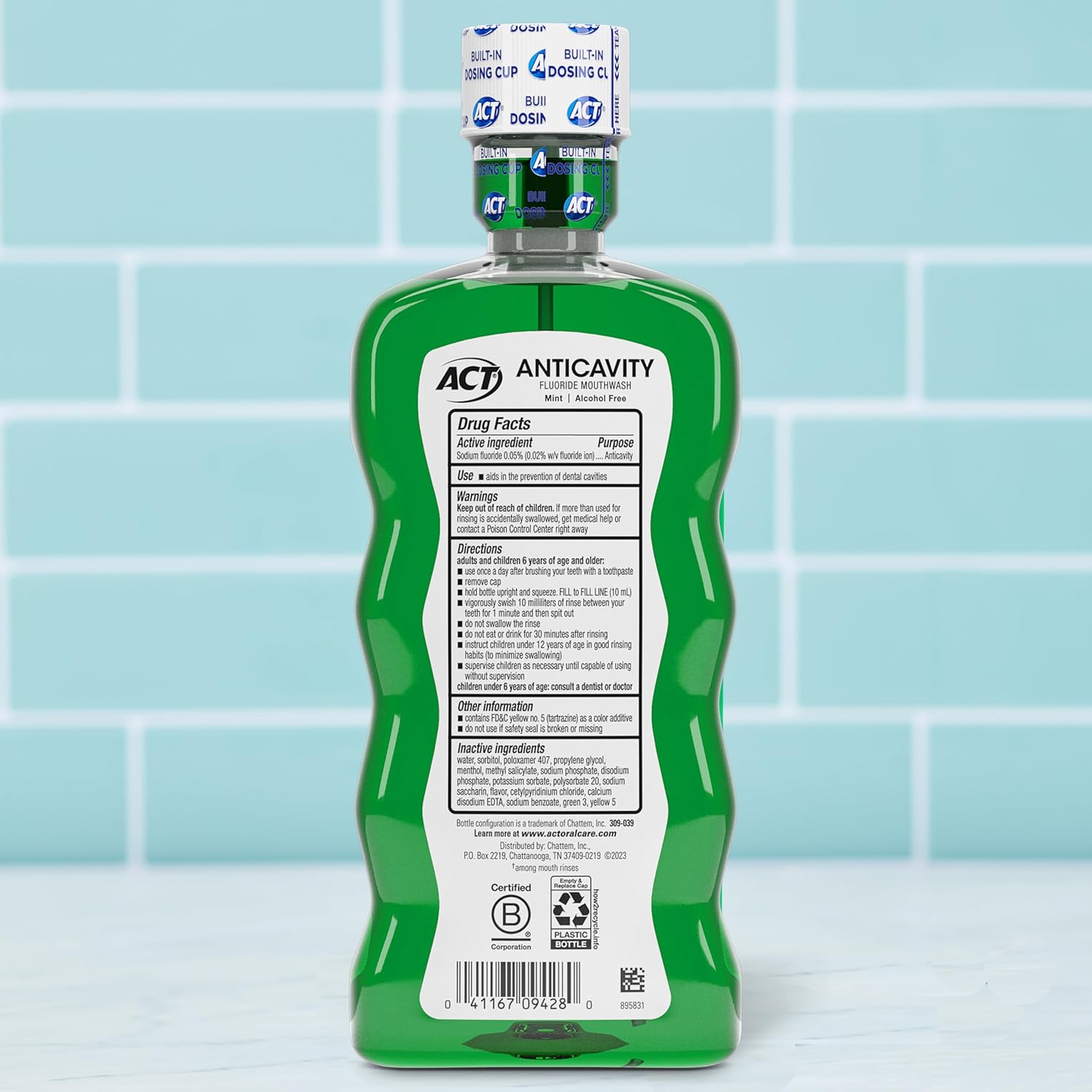 ACT Anticavity Fluoride Mouthwash with Zero Alcohol, Prevents Cavities, Freshens Breath & Strengthens Teeth, Mint Flavor, 18 fl. oz., 2 pk - Image 2