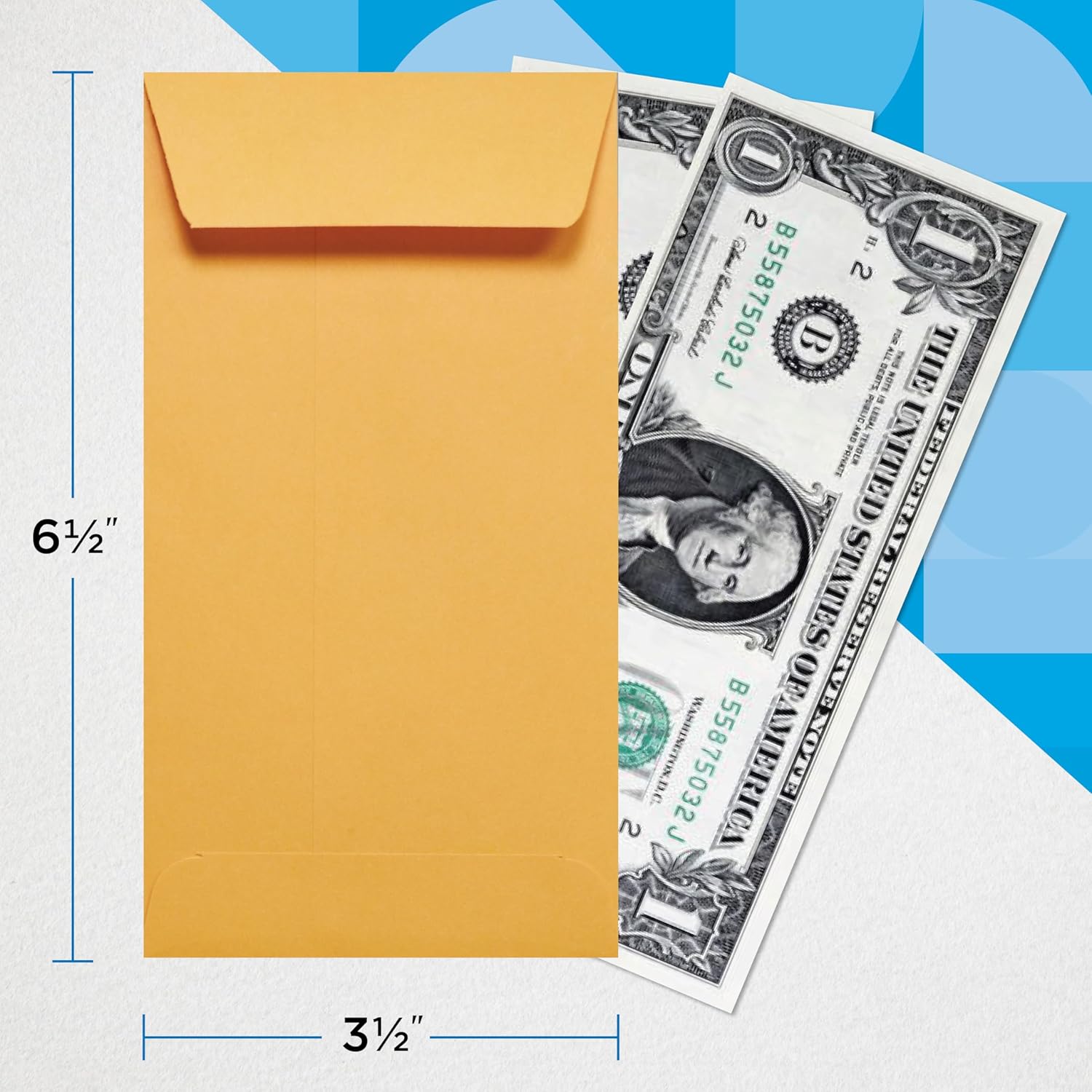 Guardian #7 Paper Coin Envelopes - Made in America with Gummed Flaps, Pack of 500 Blank Cash Envelopes for Coins, Receipts, Seeds, Small Parts Storage, and More, 3 ½ x 6 ½ Inches, Brown - Image 3