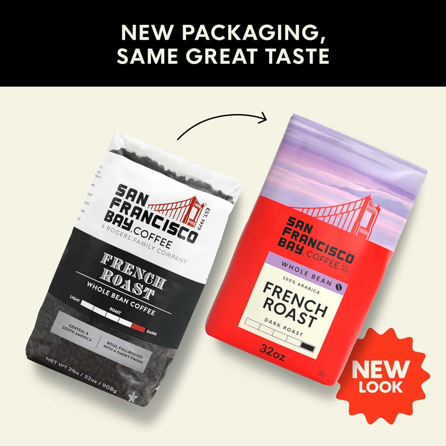 San Francisco Bay Coffee - Dark Roast Whole Bean Coffee - French Roast (2 lb bag) - Image 2