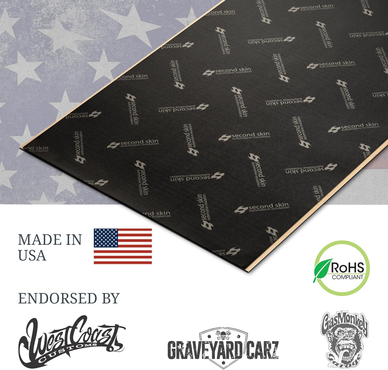 Second Skin Damplifier Pro Butyl Rubber Sound Deadening Mat (2mm) - 12” x 10” CLD Tiles for Car Sound Deadening (5 Sq Ft, 6 Tiles) - Made in USA - Image 4