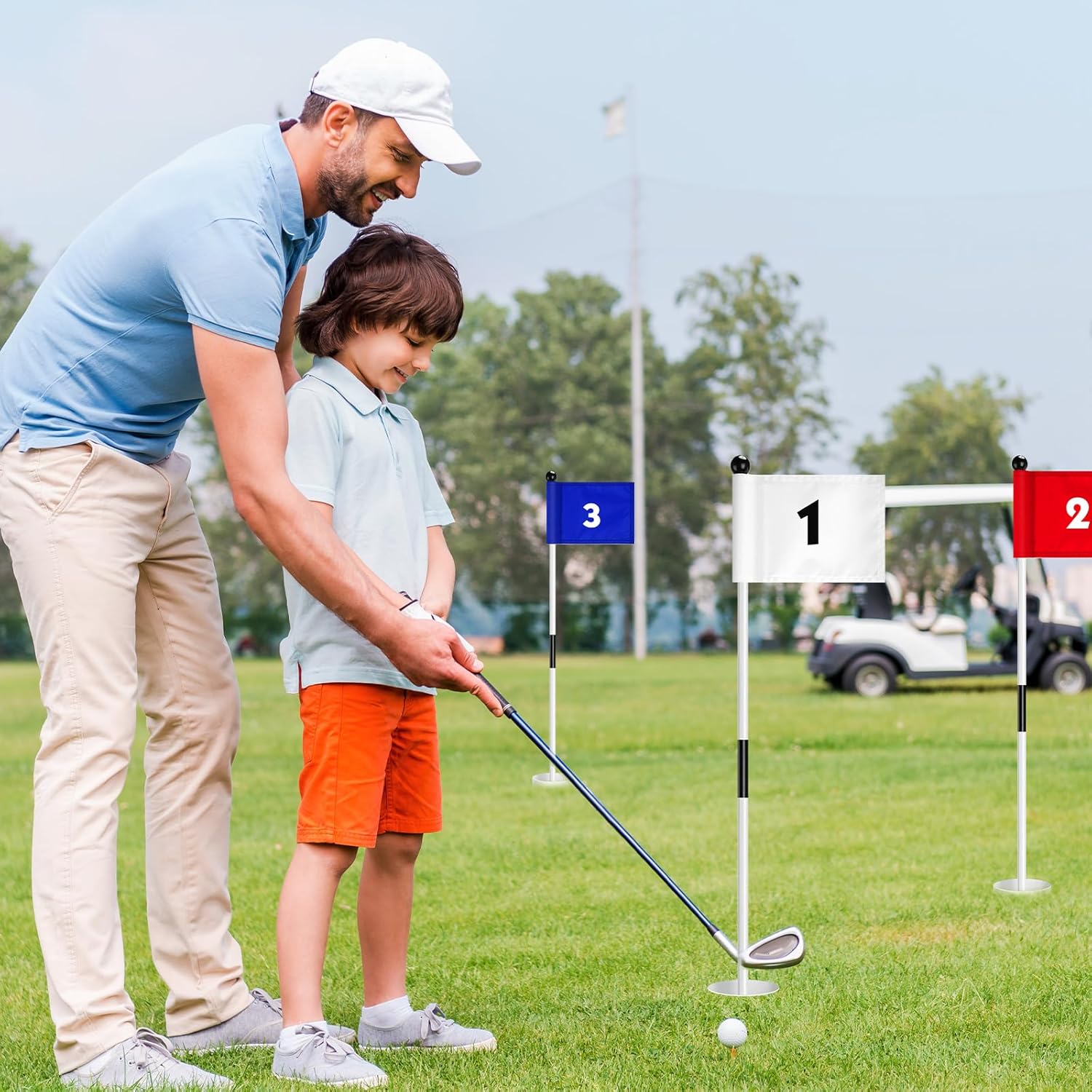 Hungdao 3 Set Golf Flagstick Mini Putting Green Flag for Yard Golf Pin Hole Cup and Flag Set Portable Practice Putting Green Flagsticks for Driving Range Backyard Gift Idea (Cute,Assorted) - Image 5