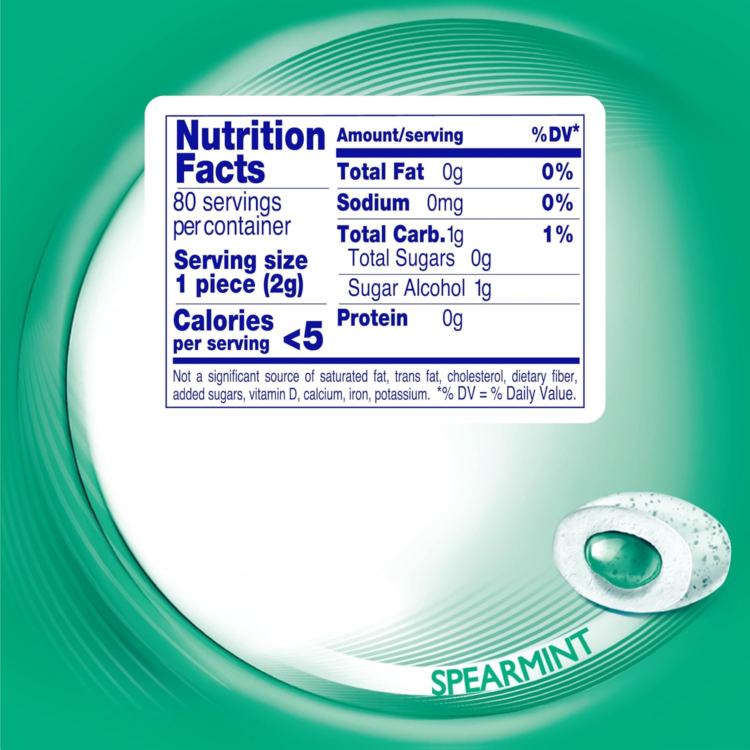 Mentos Pure Fresh Sugar-Free Chewing Gum with Xylitol, Spearmint, in a recyclable 90% Paperboard Bottle, 80 Piece, Pack of 4 Bottles - Image 2