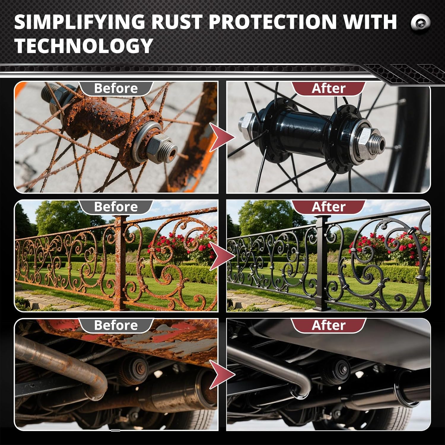 DWIL Rust Converter for Metal, 2 in 1 High-Flow Fluidity Metal Paint, Converts Rust to Long-Lasting Protective Coating, Anti Rust and Rust Prevention Paint, No Primer Needed, Black, 16 oz - Image 8