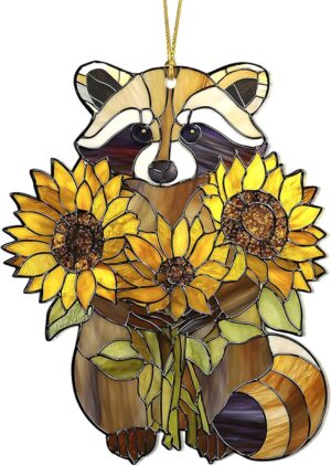 2D Flat Christmas Raccoon Acrylic O...