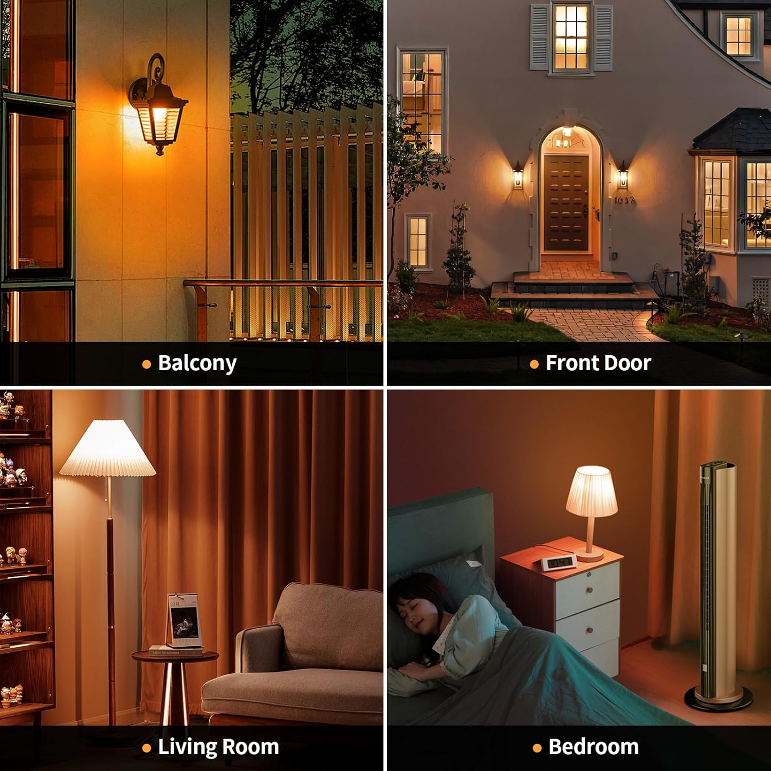 JAHEKS Orange Light Bulbs for Outdoor Porch, 9W(60W Equivalent) E26 Base LED Orange Bulb for Halloween Christmas Wedding,Party,Bar,Holiday Lighting,Home Decor, 2-Pack - Image 4
