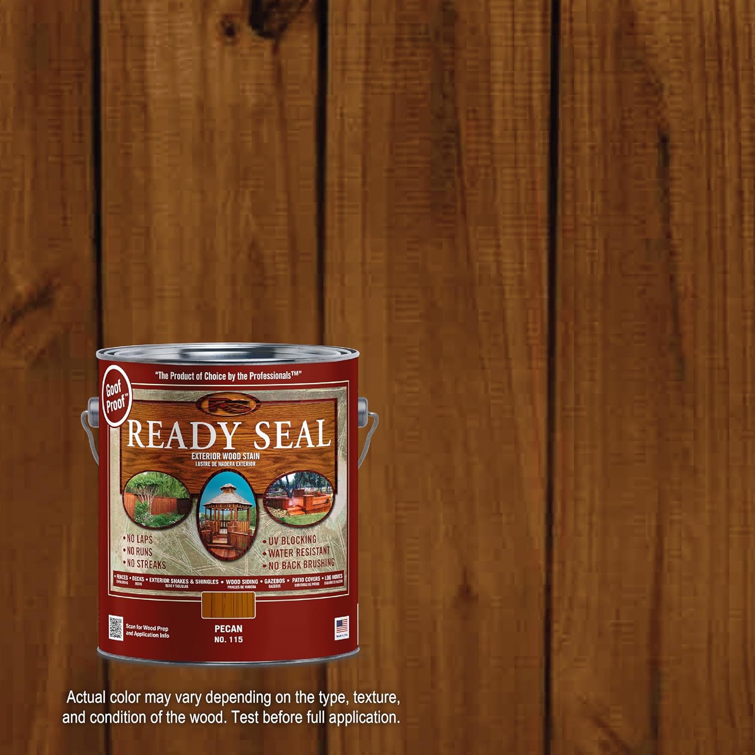 Ready Seal Exterior Wood Stain | Semi-Transparent Oil-Based Formula | Professional Grade Stain and Sealer in One | Ideal for Decks, Fences, Pergolas, Wood Siding & More | Gallon | Pecan - Image 2