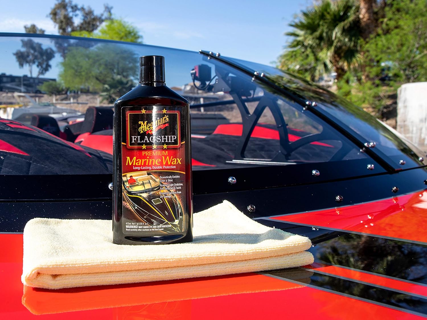 Meguiar's Flagship Premium Marine Wax M6316 - Synthetic RV and Boat - Durable Fiberglass and Gel Coat Protection for a Long-Lasting Shine - Professional-Grade with UV Protection, 16 Oz Liquid - Image 3