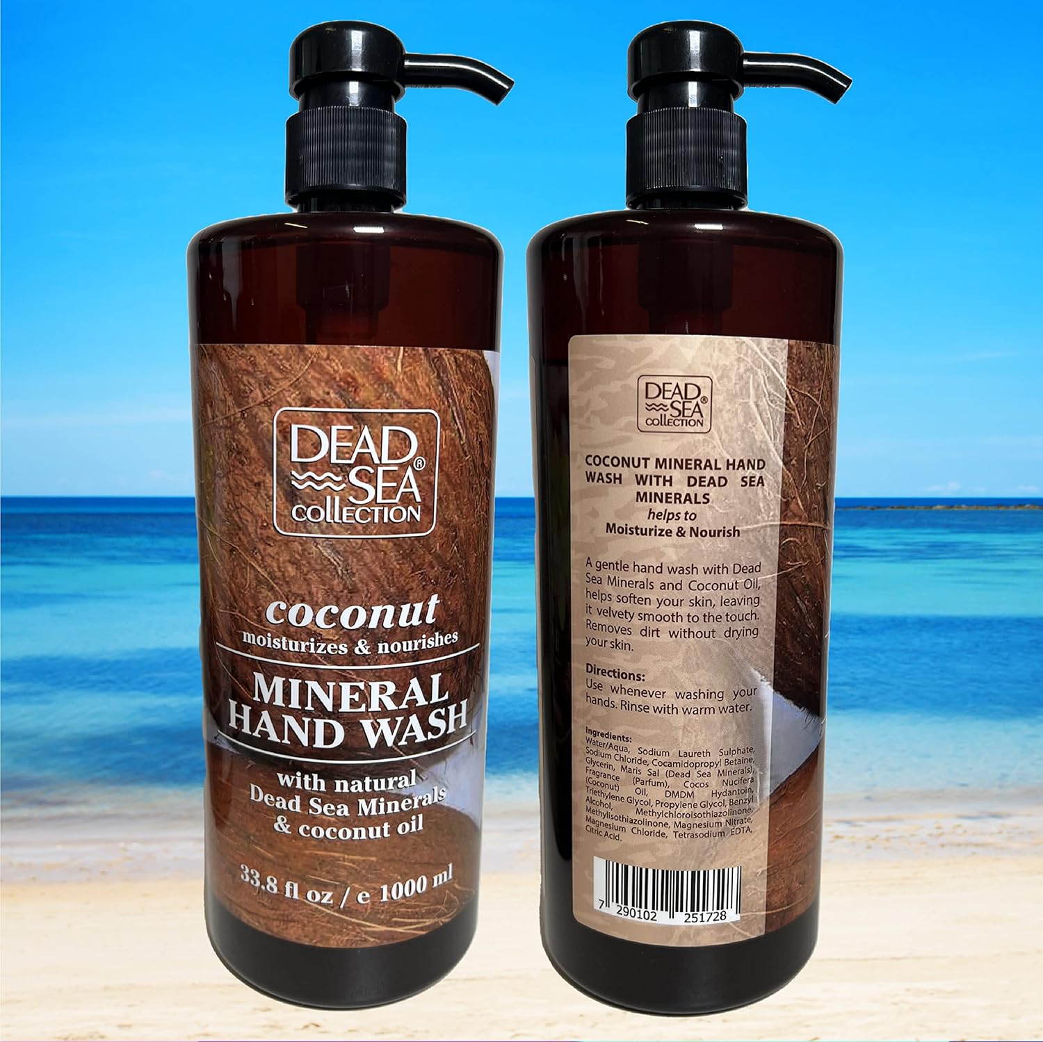 Dead Sea Collection Hand Soap Pump Coconut - Hand Wash Liquid with Dead Sea Minerals and Coconut Oil - All Skin Types Moisturizing & Nourishing - Pack of 2 (33.8 Fl Oz Each) - 67.6 Fl Oz - Image 9