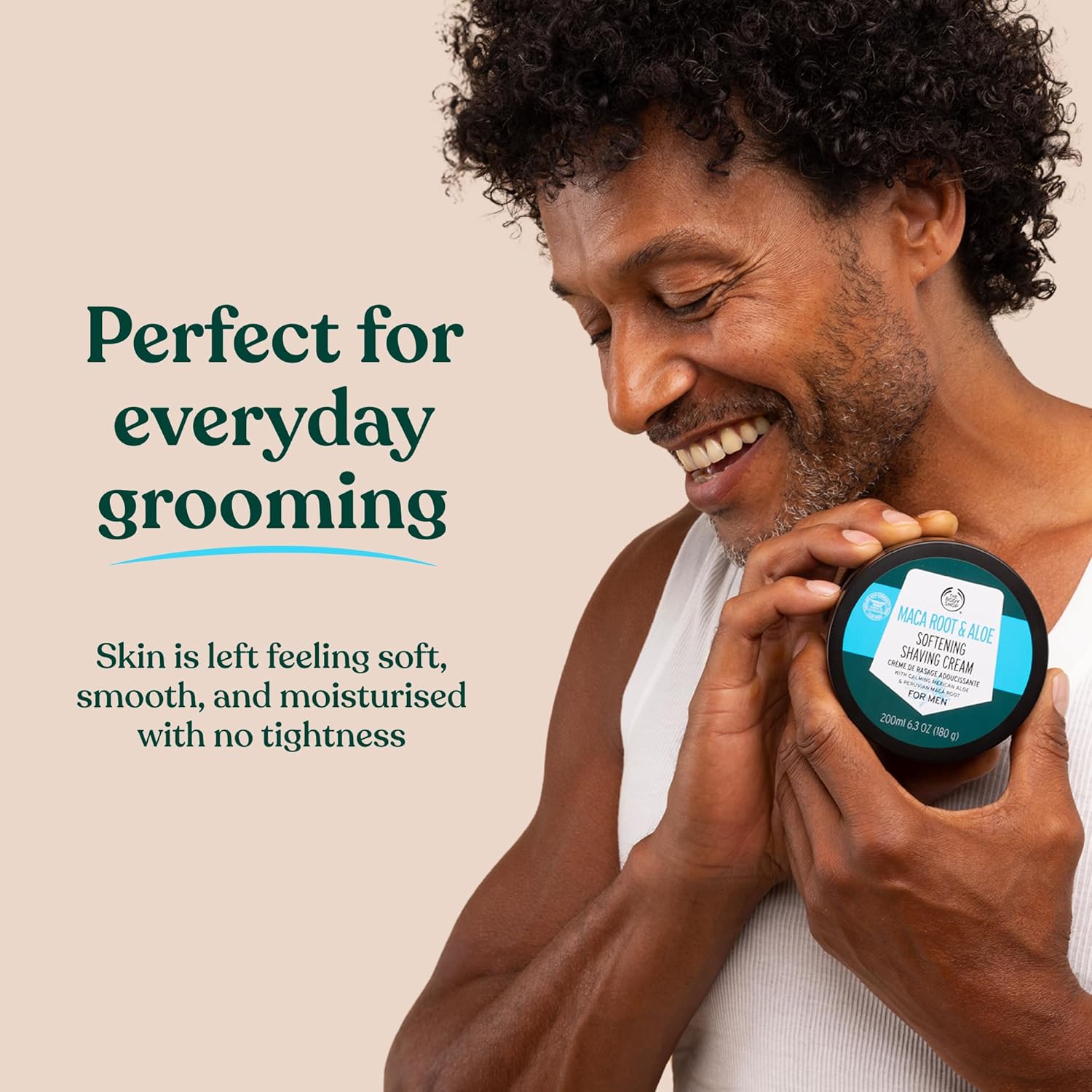 The Body Shop Maca Root & Aloe Softening Shaving Cream for Men | for a Smooth Shave with Aloe Vera | Safe for Sensitive Skin, 200 ml / 6.3 oz - Image 4