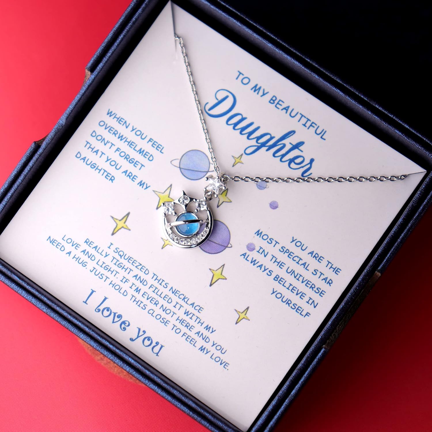 MFTRADING To My Daughter Necklace from Mom Dad Inspirational Daughter Christmas Gifts Jewelry Necklace for Beautiful Daughter Granddaughter on Birthday Thanksgiving Day - Image 7