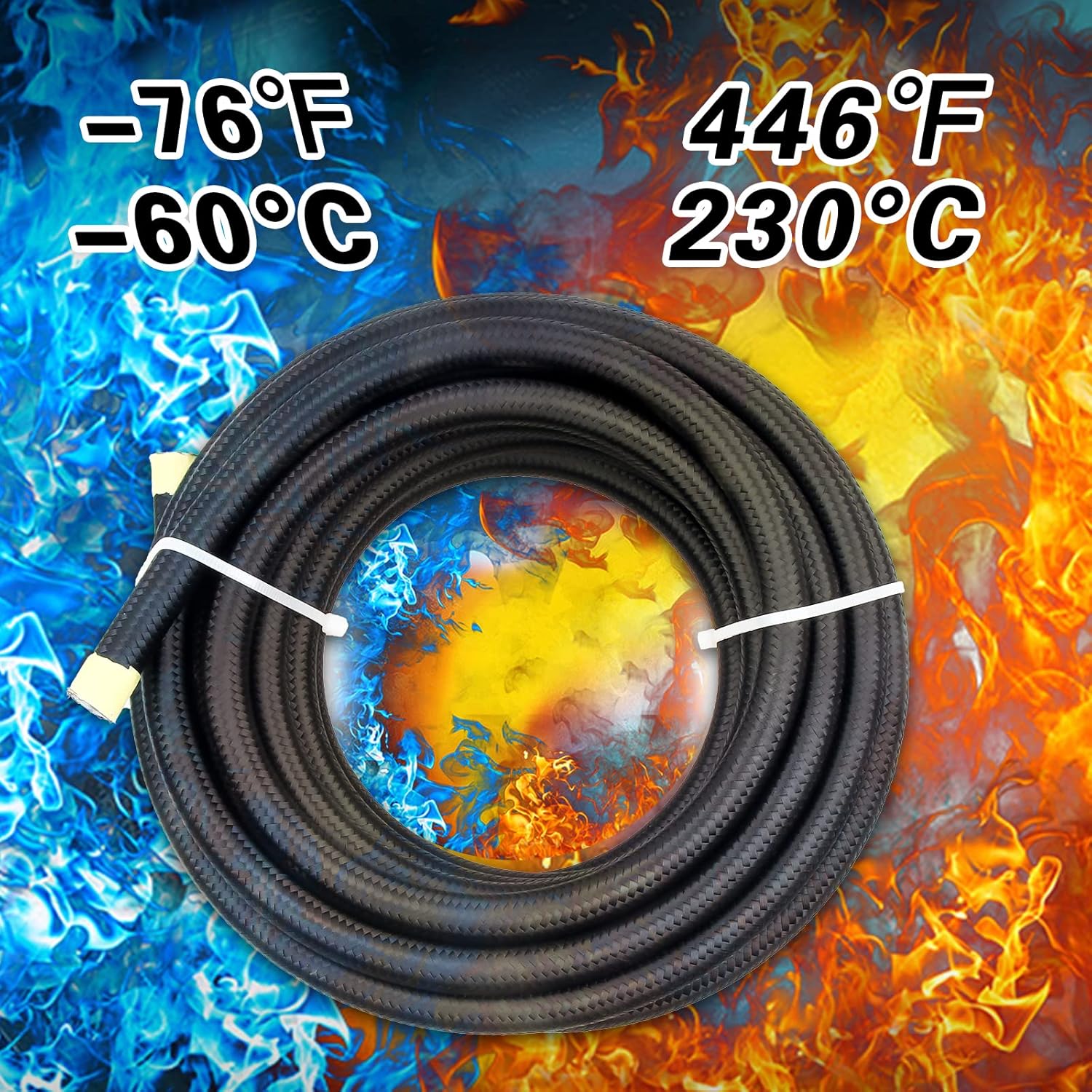 6AN PTFE Fuel Line Kit, 5/16" Nylon Stainless Steel Braided, LS Swap EFI E85 Injection Fuel Hose Fitting 20FT - Image 5