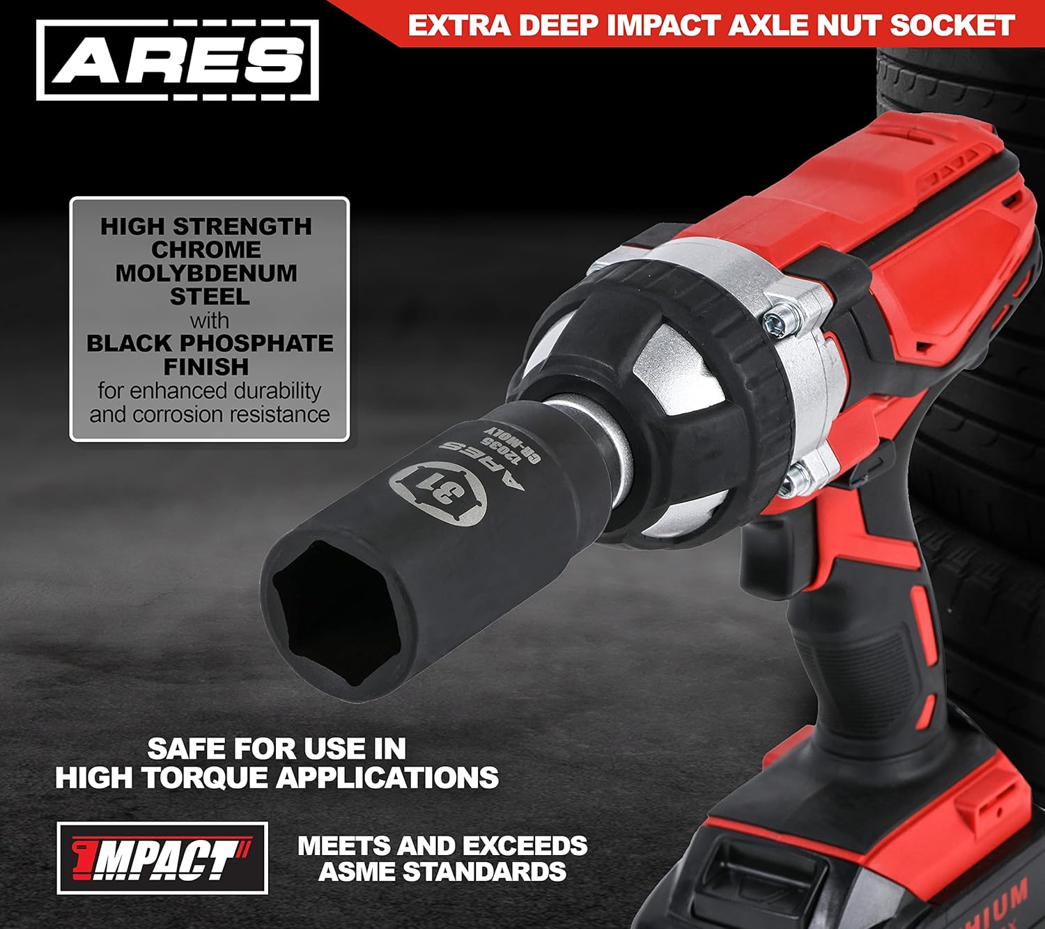 ARES 12035-31MM Axle Nut Socket - 6 Point Socket - Extra Deep 1/2-Inch Drive Impact Socket for Easy Removal of Axle Shaft Nuts - Image 4