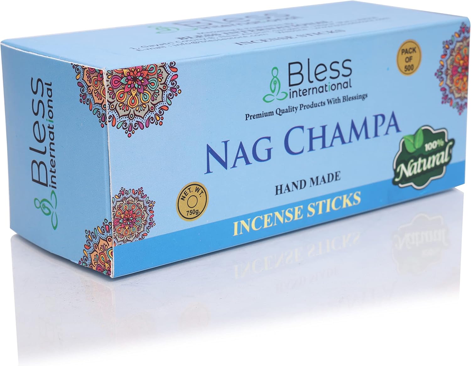 Bless-Nag-Champa 100%-Natural-Handmade-Hand-Dipped-Incense-Sticks Organic-Chemicals-Charcoal-Free Purification-Relaxation-Positivity-Yoga-Meditation Best-Woods-Scent (500 Sticks (26 OZ)) - Image 3