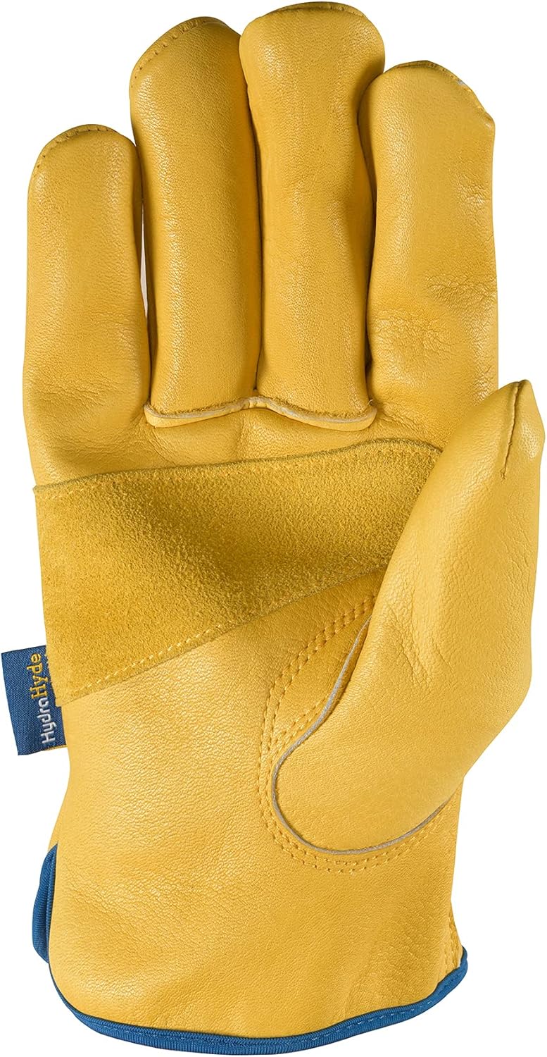 Wells Lamont Men's Adjustable HydraHyde Leather Work Gloves – Water-Resistant, Breathable, Durable – Ideal for Gardening, Landscaping, Ranching – Heavy Duty Leather Work Gloves – Saddletan, X-Large - Image 2