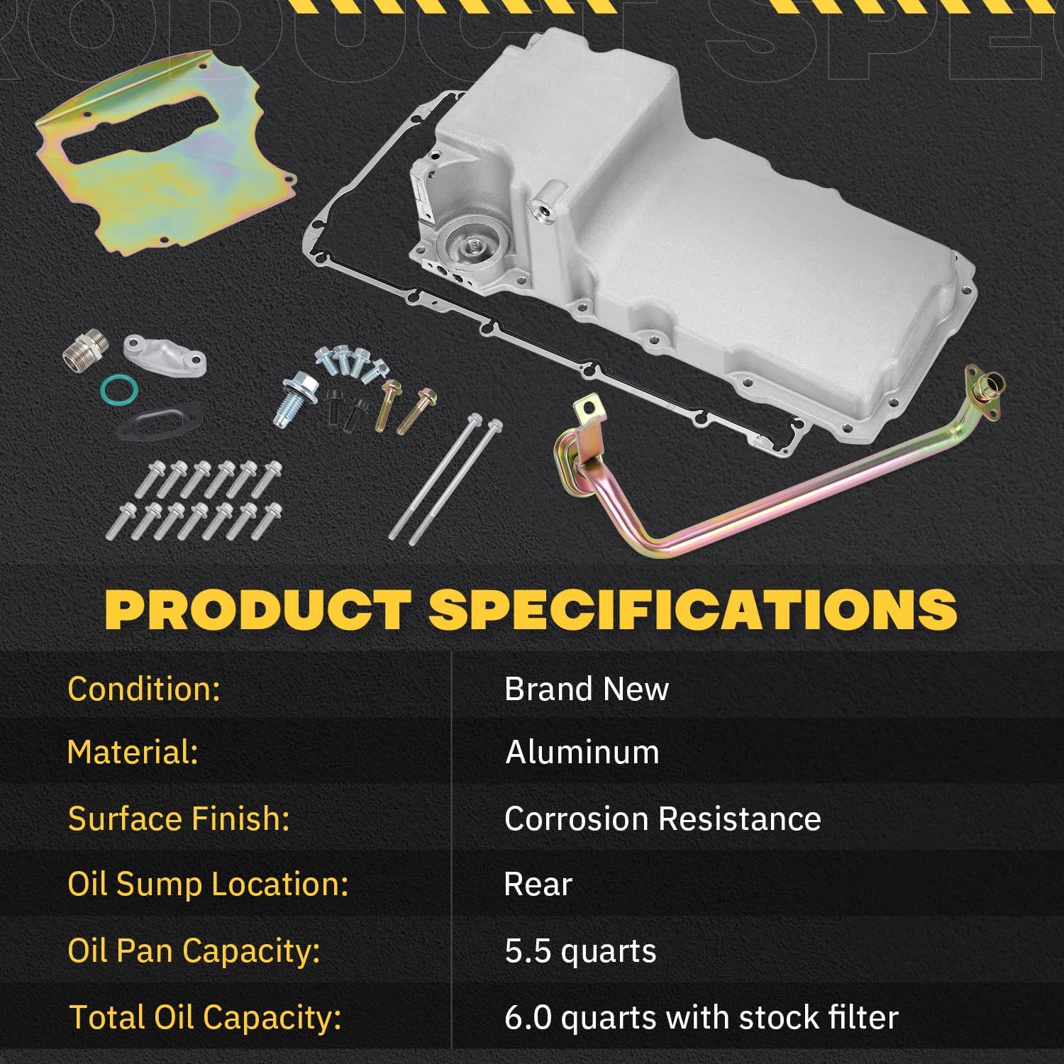 LS Swap Retrofit Engine Aluminum Oil Pan Kit For 1955-1987 GM LS1 LS6 LS2 LS3 LSX 4.8L 5.3L 6.0L 6.2L LS Gen III & GEN IV V8 Engines Low Profile 302-1 - Image 3