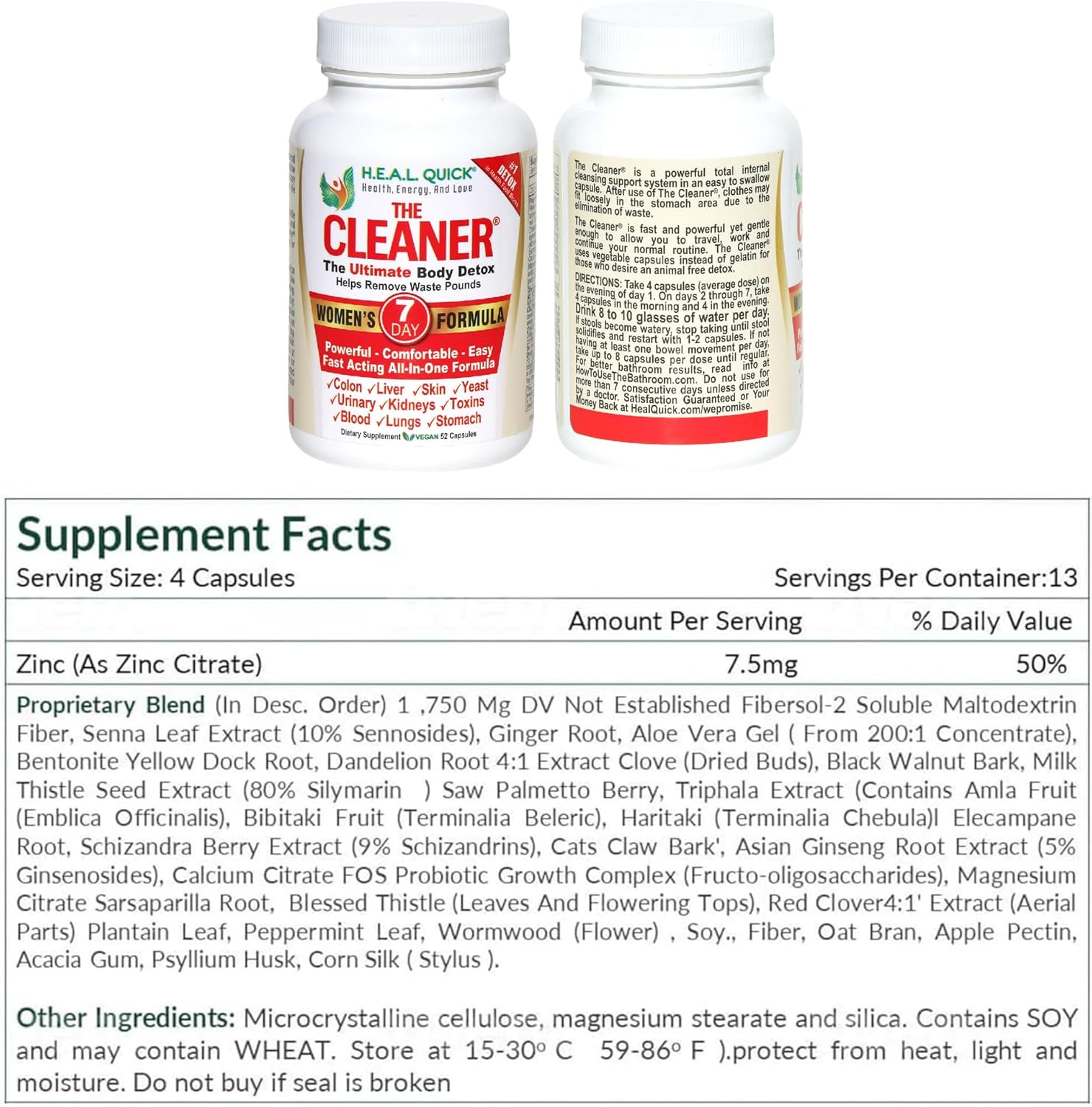 Century Systems The Cleaner Detox, Powerful 7-Day Complete Internal Cleansing Formula for Women, Support Digestive Health, 52 Vegetarian Capsules - Image 7