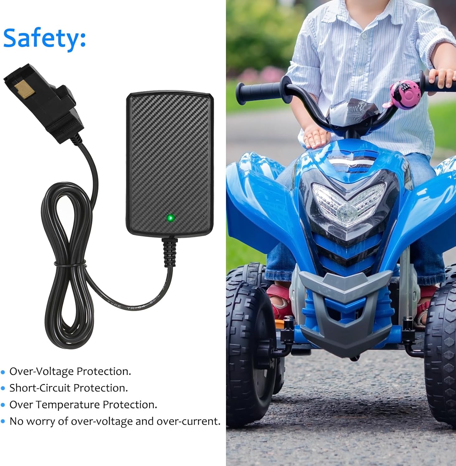 12V Battery Charger Replacement for Power Wheel Battery Charger for All Power Wheels 12 Volt Charger for Fisher-Price for Power Wheels Gray Battery and Orange Top Battery - Image 6