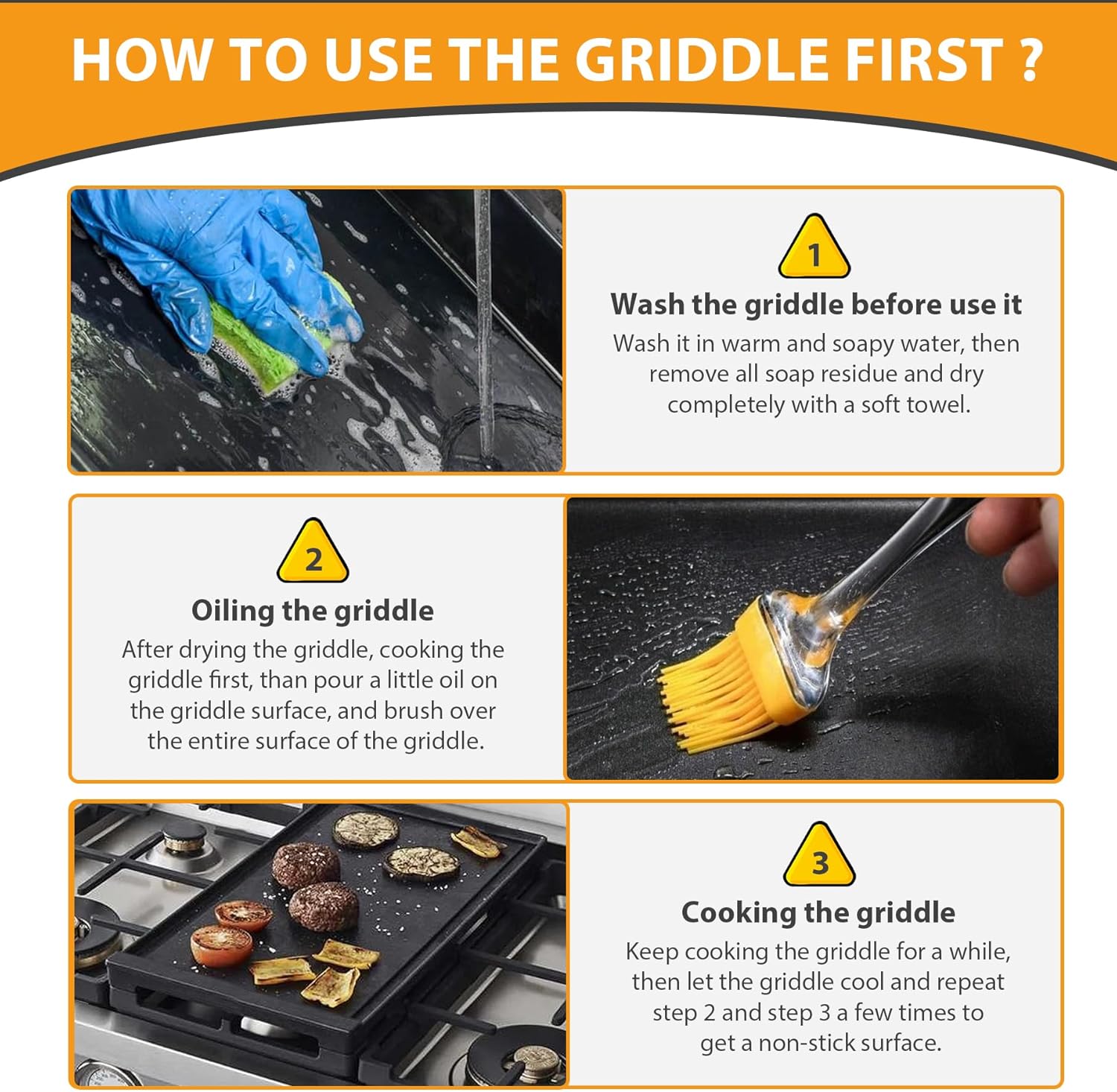 Upgraded WB31X24738 Cast Iron Griddle Replacement for GE General Electric Stove Parts,WB31X24738 StoveTop Pan Parts for JGB700SEJ4SS JGSS66SEL3SS Burner Center Griddles Stove Top Griddle for Gas Stove - Image 6