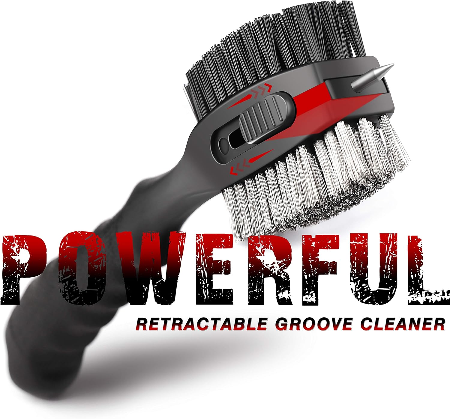 CHAMPKEY PRO Retractable Golf Club Brush - Oversized Brush Head with Soft Rubber Hand Grip & Retractable Groove Cleaner Golf Brush(Black(1 Pcs)) - Image 3