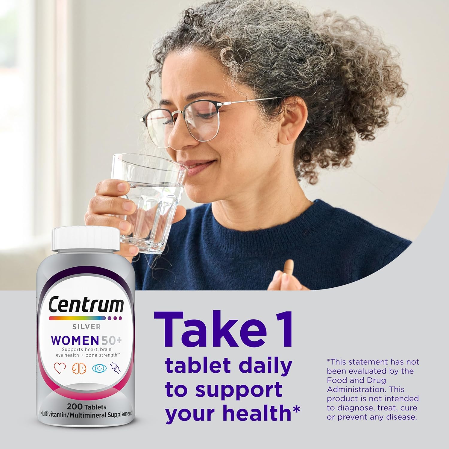 Centrum Silver Women's Multivitamin for Women 50 Plus, Multivitamin/Multimineral Supplement with Vitamin D3, B Vitamins, Non-GMO Ingredients, Supports memory and cognition in older adults - 65 Ct - Image 5