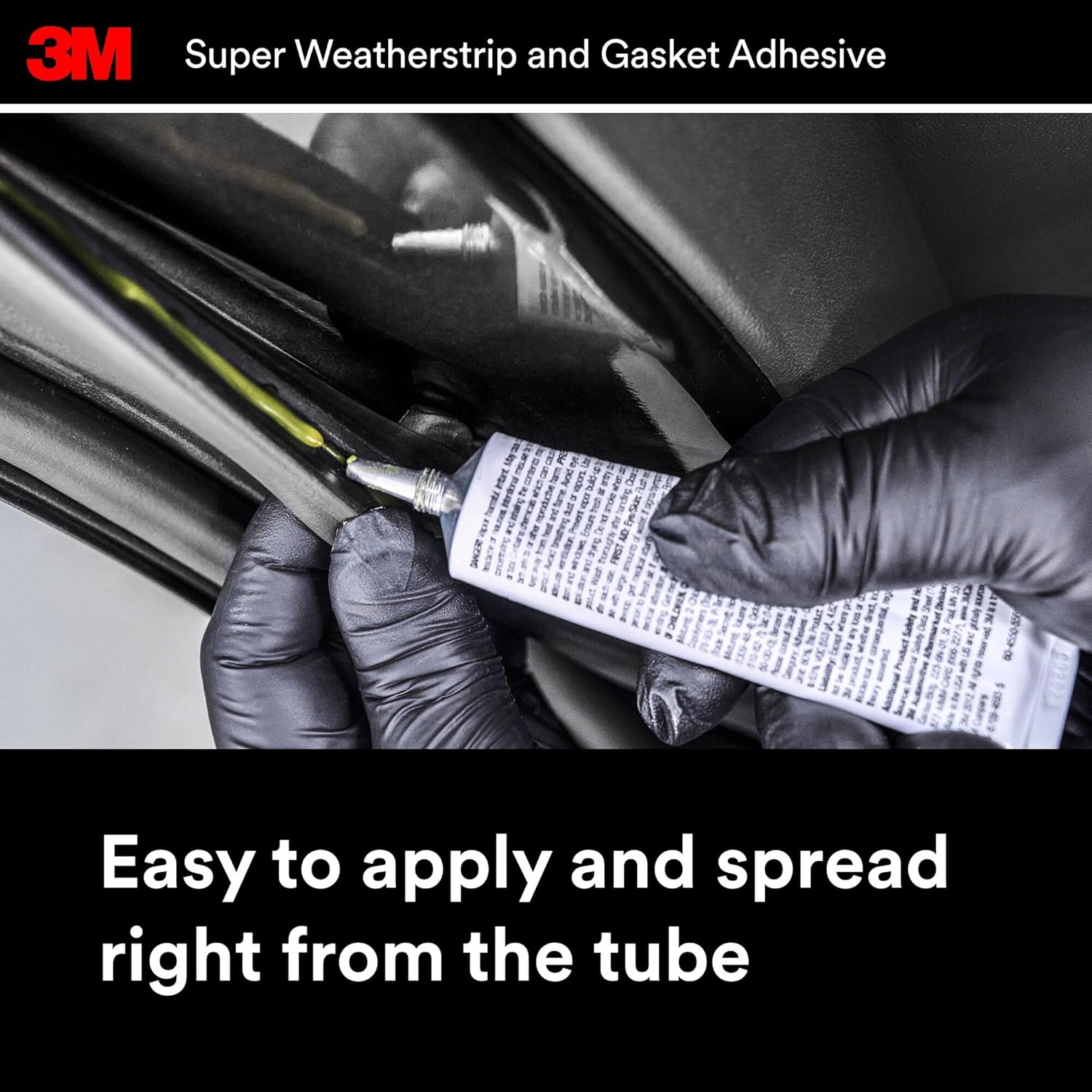 3M Super Weatherstrip and Gasket Adhesive, 08581, Black, 2 fl oz Tube, 1 Per Pack - Image 5