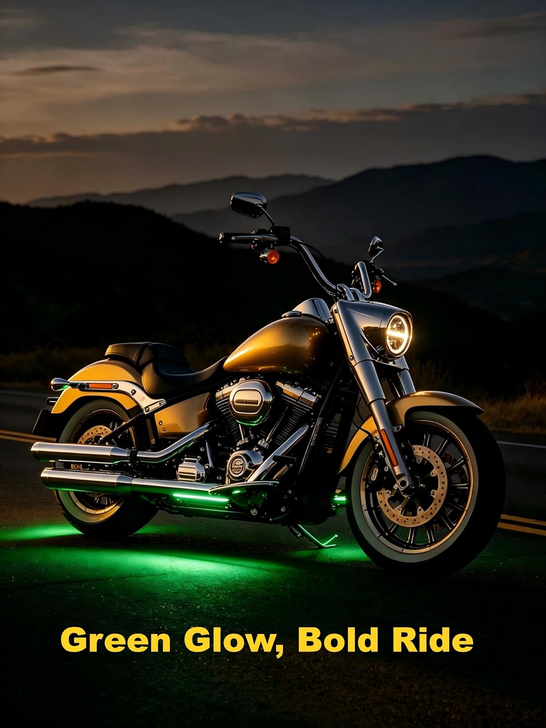 YM E-Bright Green Led Strip Lights for Cars, 10.6 inch 27CM 5050 15 SMD Waterproof Car Underglow Lights Motorcycles Boat Decoration Led Interior Exterior Lights Strip,DC-12V, Pack of 4 - Image 2