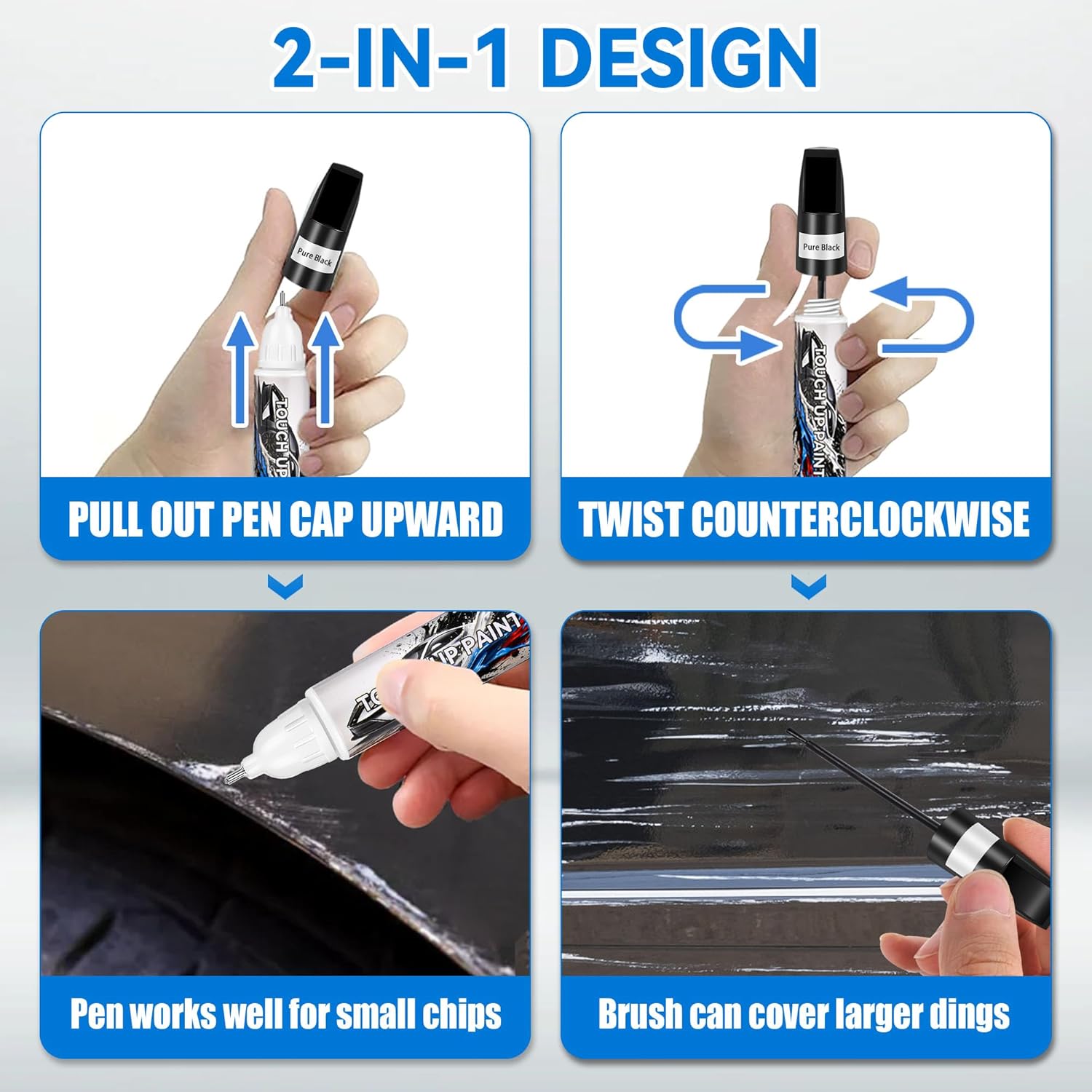 Pearl Black Touch Up Paint for Cars, Car Paint Scratch Repair, Auto Paint Repair Pen, Automotive Scratch Remover, Professional Seamless Coverage, Color Accurate, Long lasting Adhension, Fast Drying - Image 6