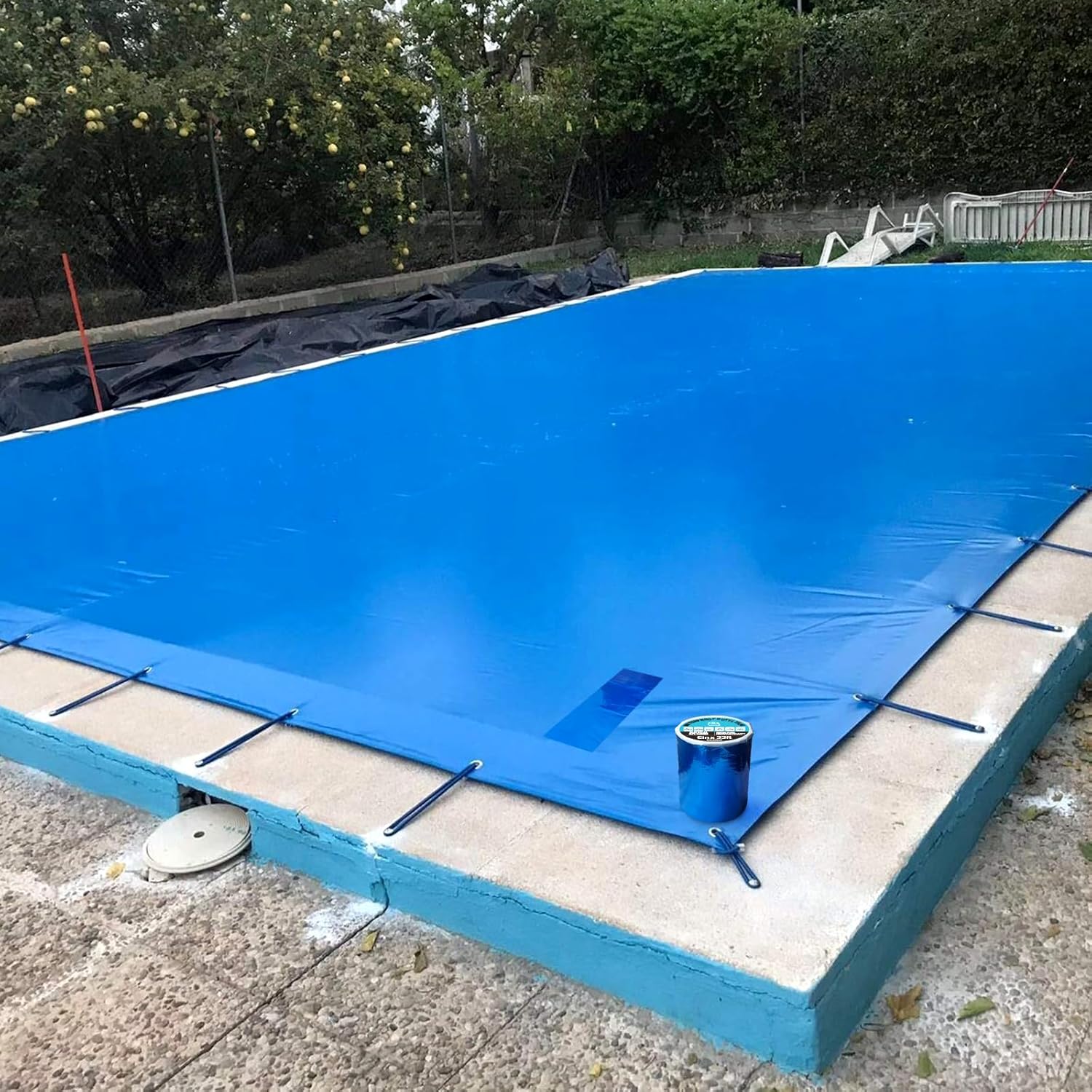 Blue Waterproof Tape for Pools, 4" x 16ft, Heavy Duty Strong Adhesive Pool Cover Tape for Roof Leak Repair, RV Roof, Pipe Sealing, Awning, HVAC, Marine - Image 7