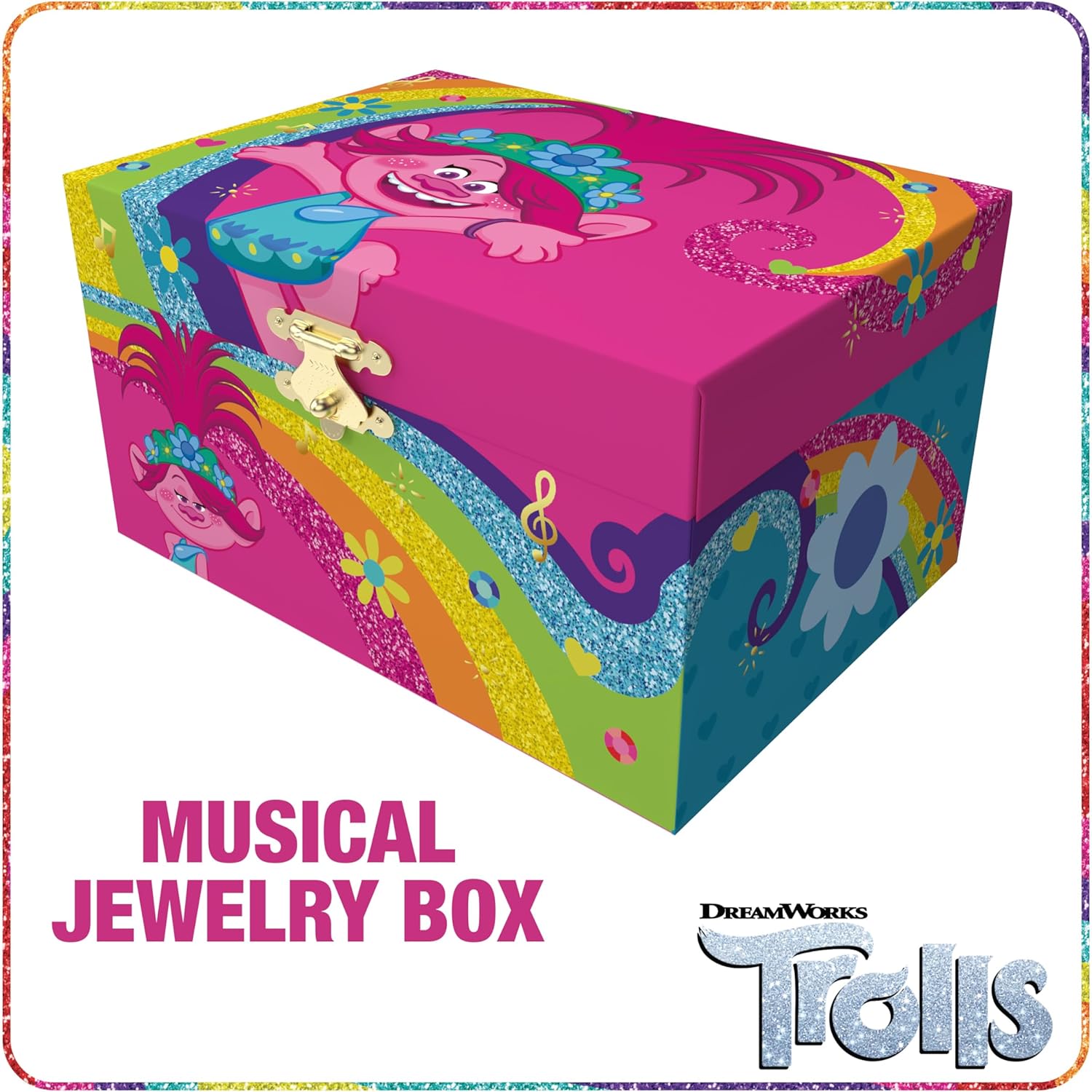 Trolls Jewelry Box for Girls Musical Jewelry Box with Spinning Figurine, Trolls Toys for Kids Ages 3-5 - Image 3