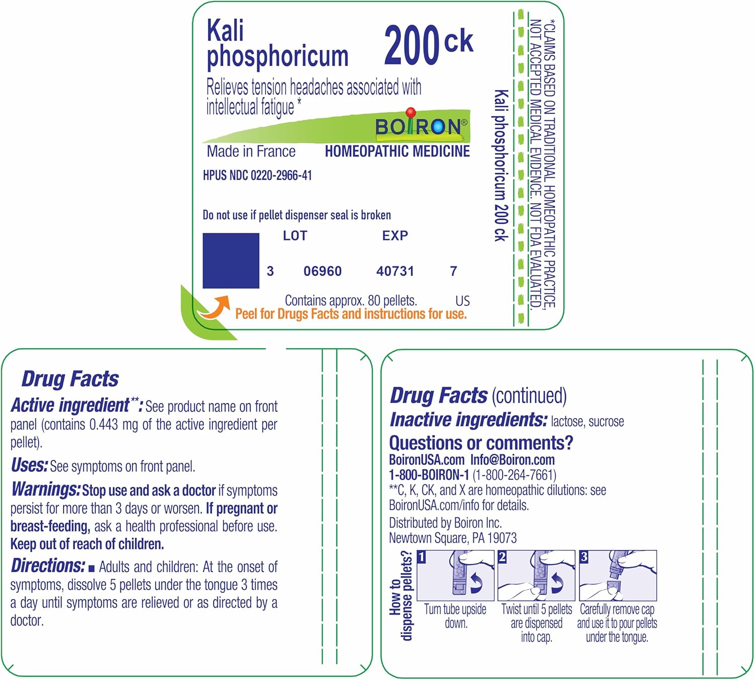 Boiron Kali Phosphoricum 200CK, Homeopathic Medicine for Headache, White, 80 Count - Image 9