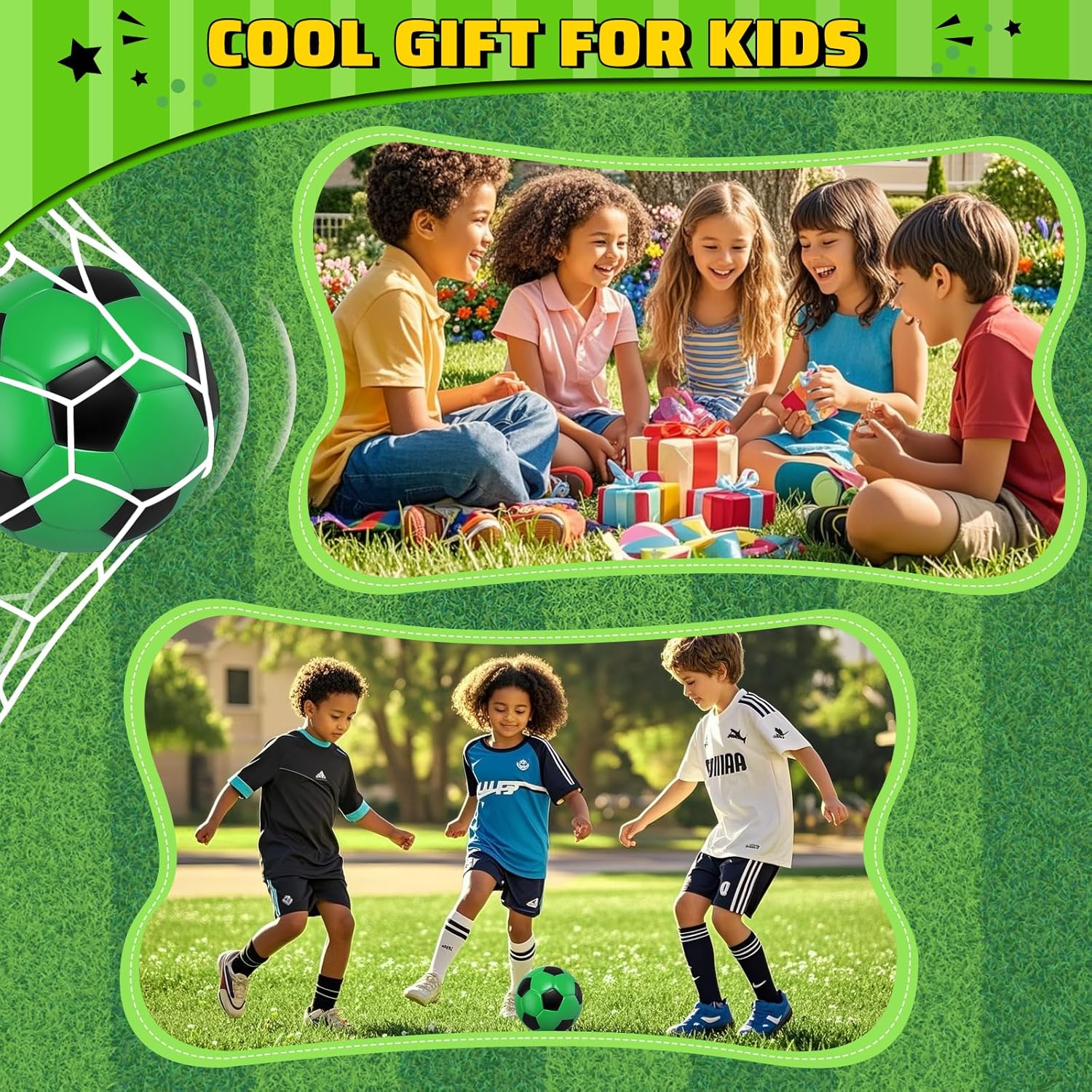 Soccer Goal Set with 3 Ball Pump for Toddler Kid, Portable Goals Training Equipment for Garden Indoor Outdoor Backyard, Birthday Gift for Boy Girl Sports Toy Family Game 23" W×18" H×12" D - Image 6