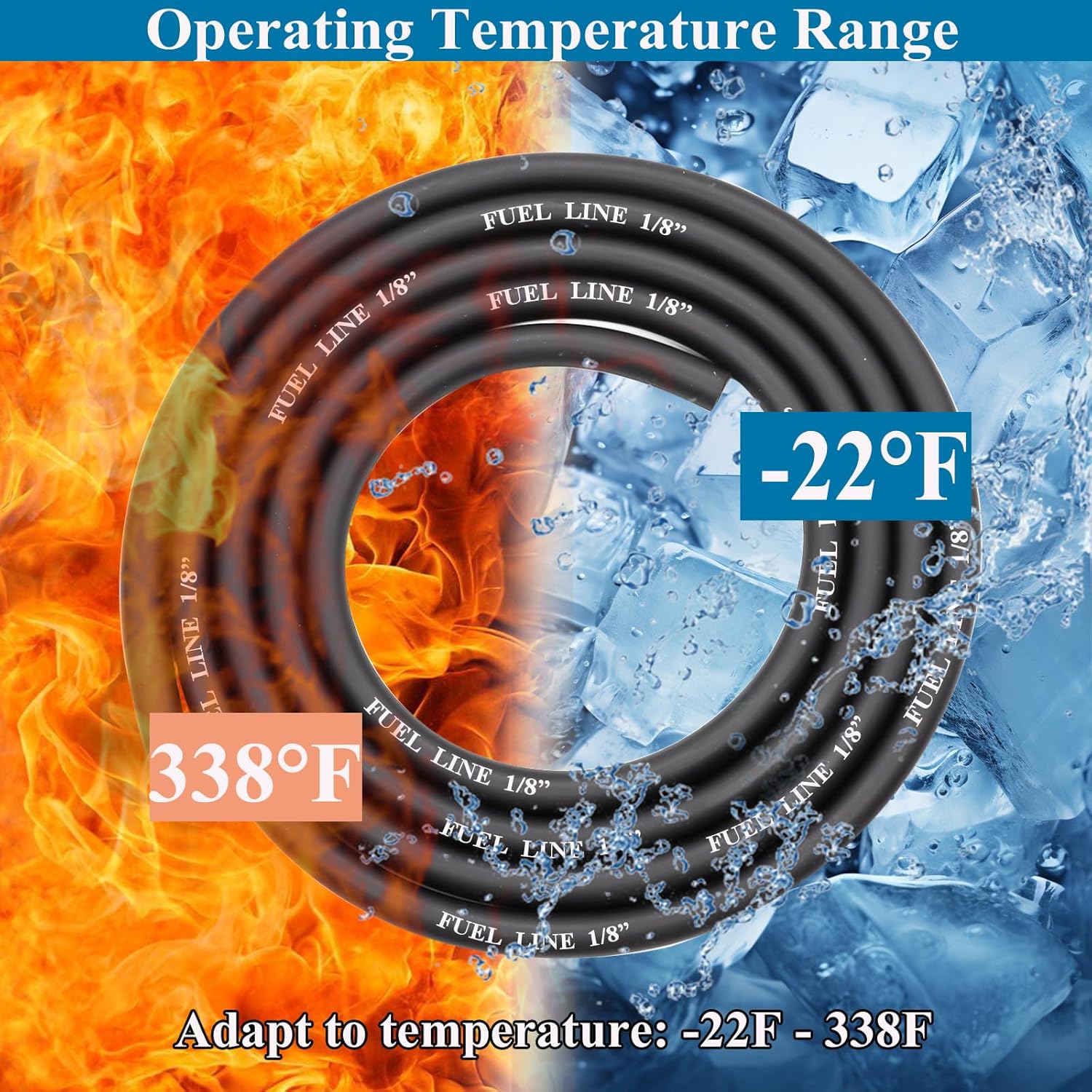 6 Feet 1/8 Inch ID Fuel Line with 20Pcs Hose Clamps for Kawasaki Kohler Lawn Mowers Tractors Small Engines Mini Bike ATV Golf Cart Motorcycle - Image 4